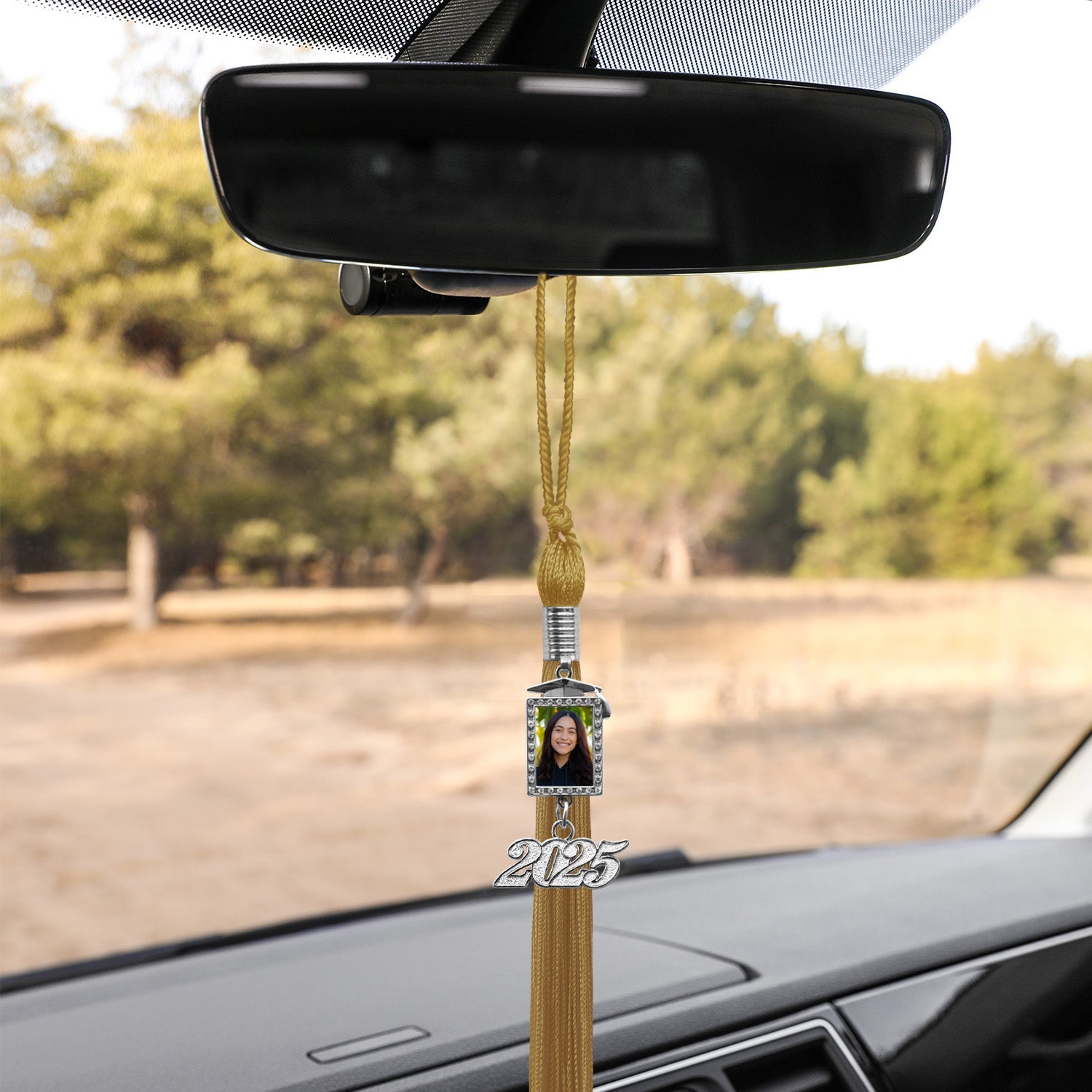Antique Gold Tassel With Photo Frame Charm and Year Date Drop - Endea Graduation