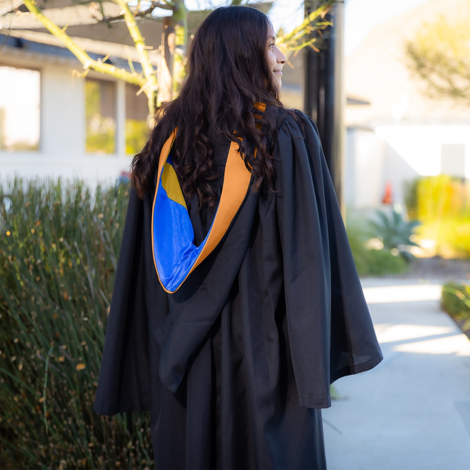 Bachelors Hood For Engineering, Civil Engineering - Orange/Royal Blue/Gold - Endea Graduation
