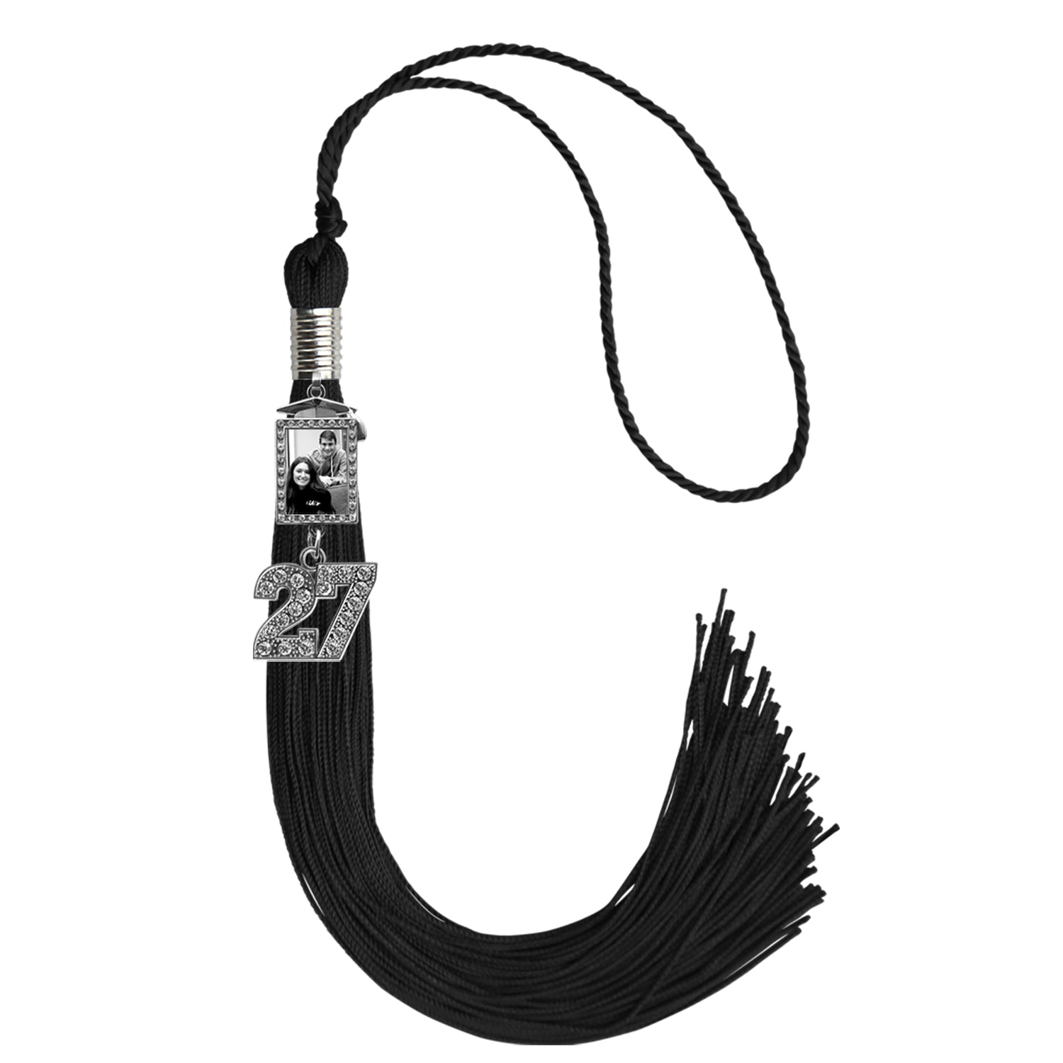 Black Tassel with Photo Frame Charm and Bling Charm - Endea Graduation