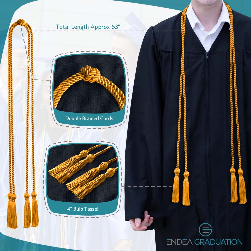 Double Graduation Honor Cord Apricot - Endea Graduation