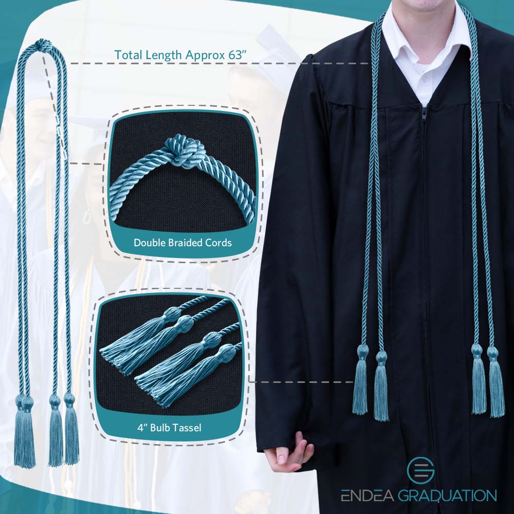 Double Graduation Honor Cord Light Blue - Endea Graduation