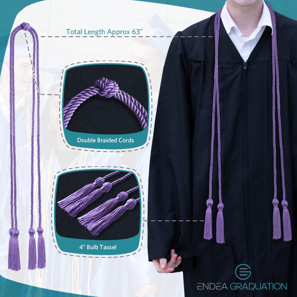 Double Graduation Honor Cord Lilac - Endea Graduation