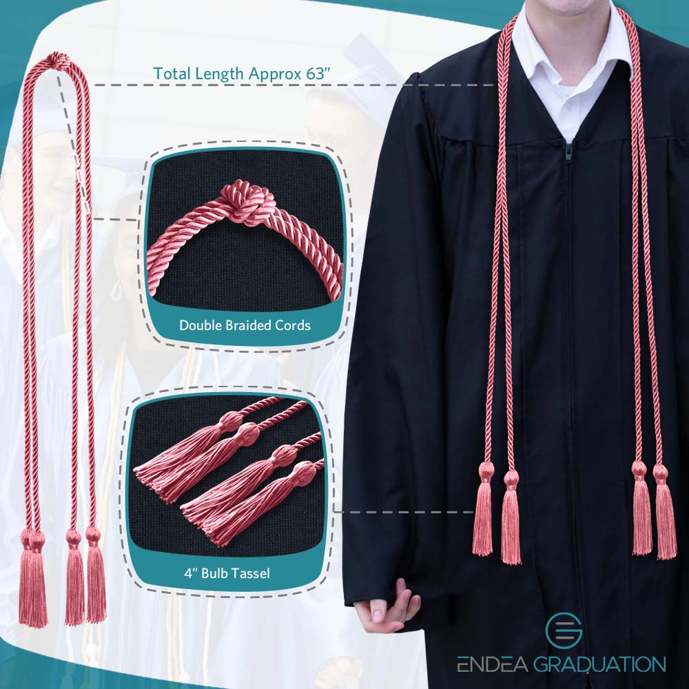 Double Graduation Honor Cord Pink - Endea Graduation