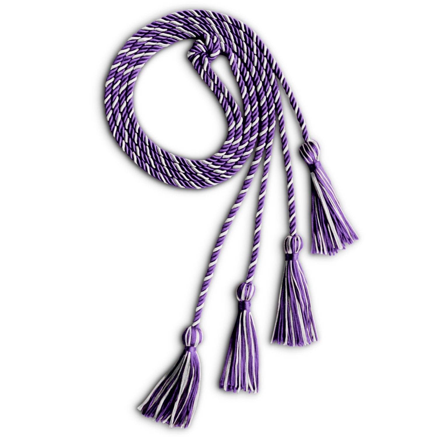 Double Graduation Honor Cord Purple/White - Endea Graduation
