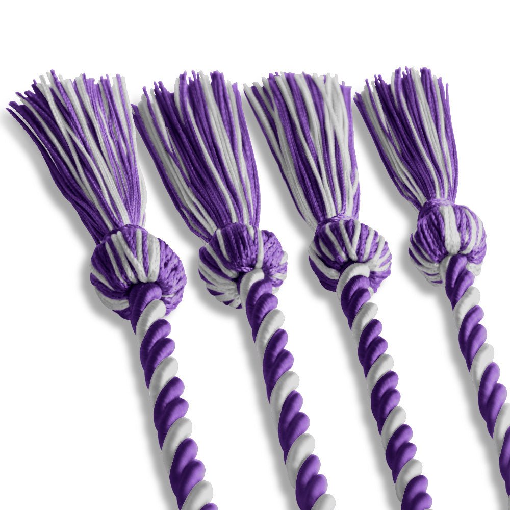 Double Graduation Honor Cord Purple/White - Endea Graduation