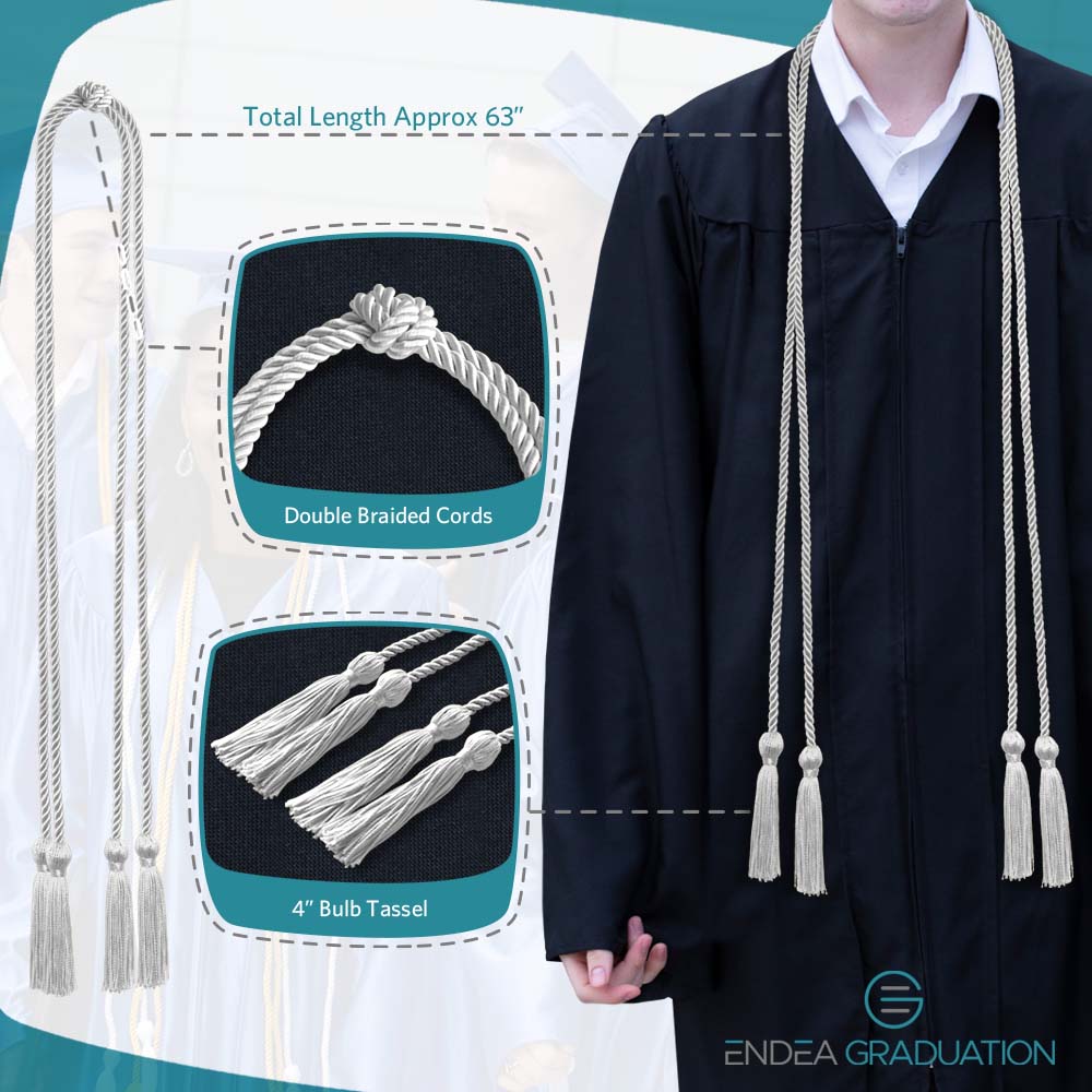Double Graduation Honor Cord White - Endea Graduation