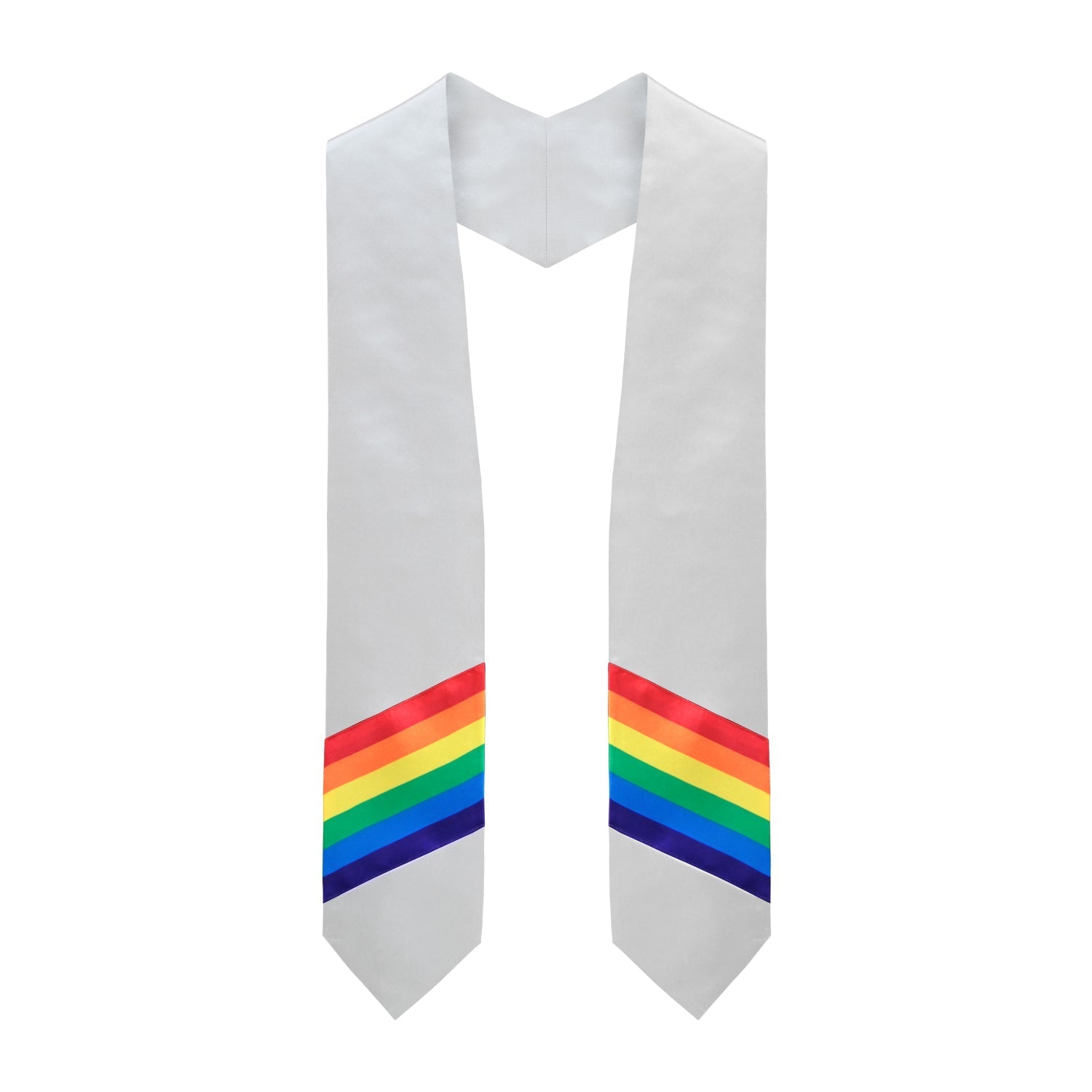 Endea Graduation Rainbow LGBTQ+ Gay Pride Stole White - Endea Graduation