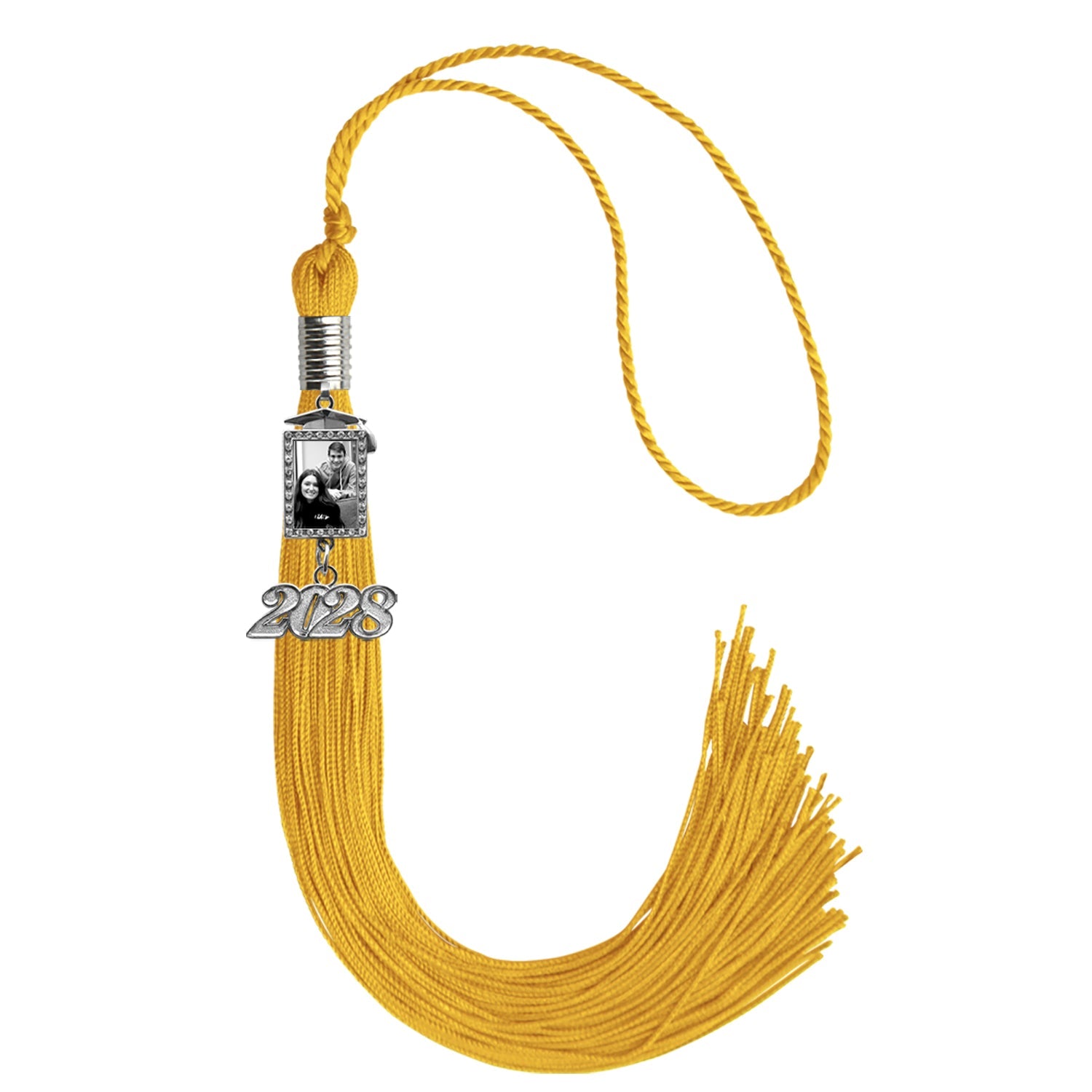 Gold Tassel with Photo Frame Charm and Year Date Drop - Endea Graduation