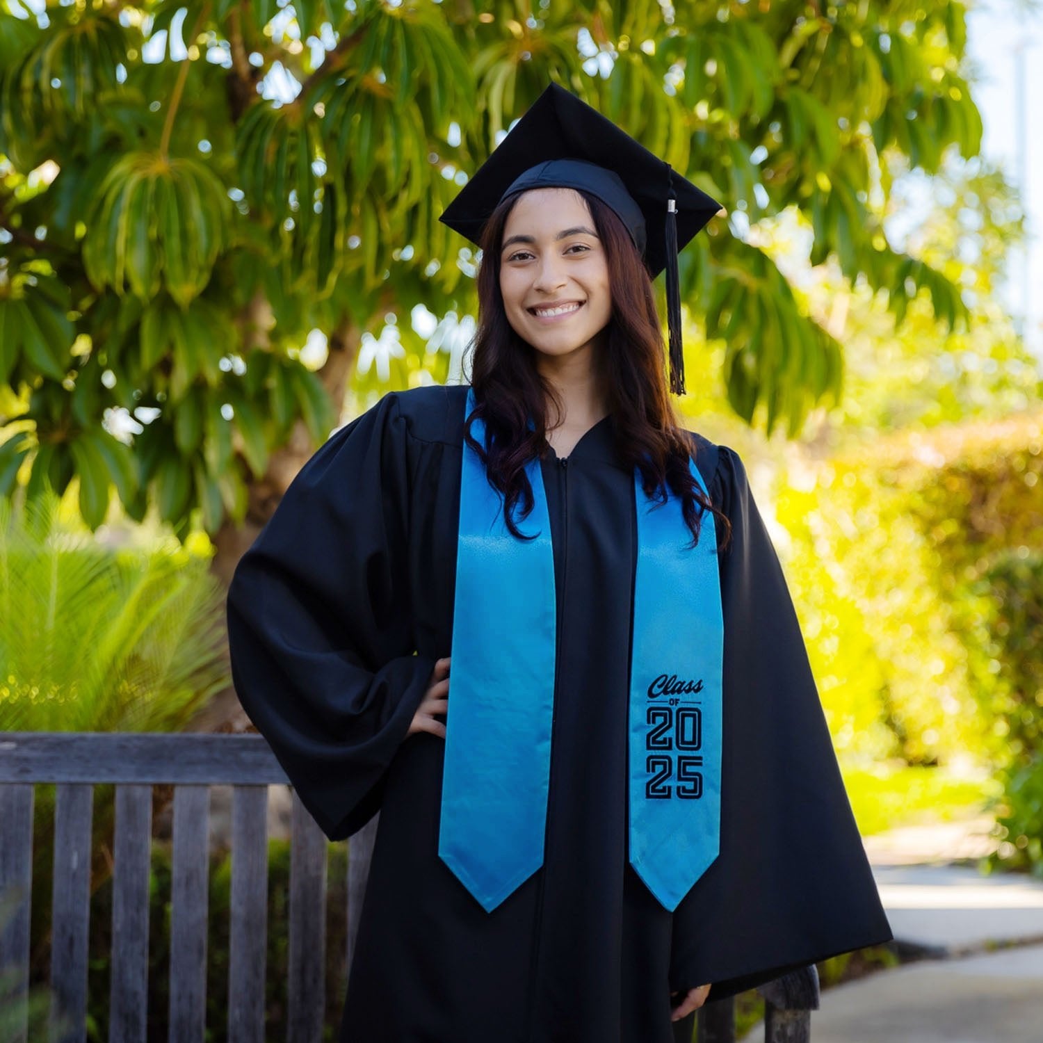 Light Blue Class of 2025 Graduation Stole/Sash with Classic Tips - Endea Graduation