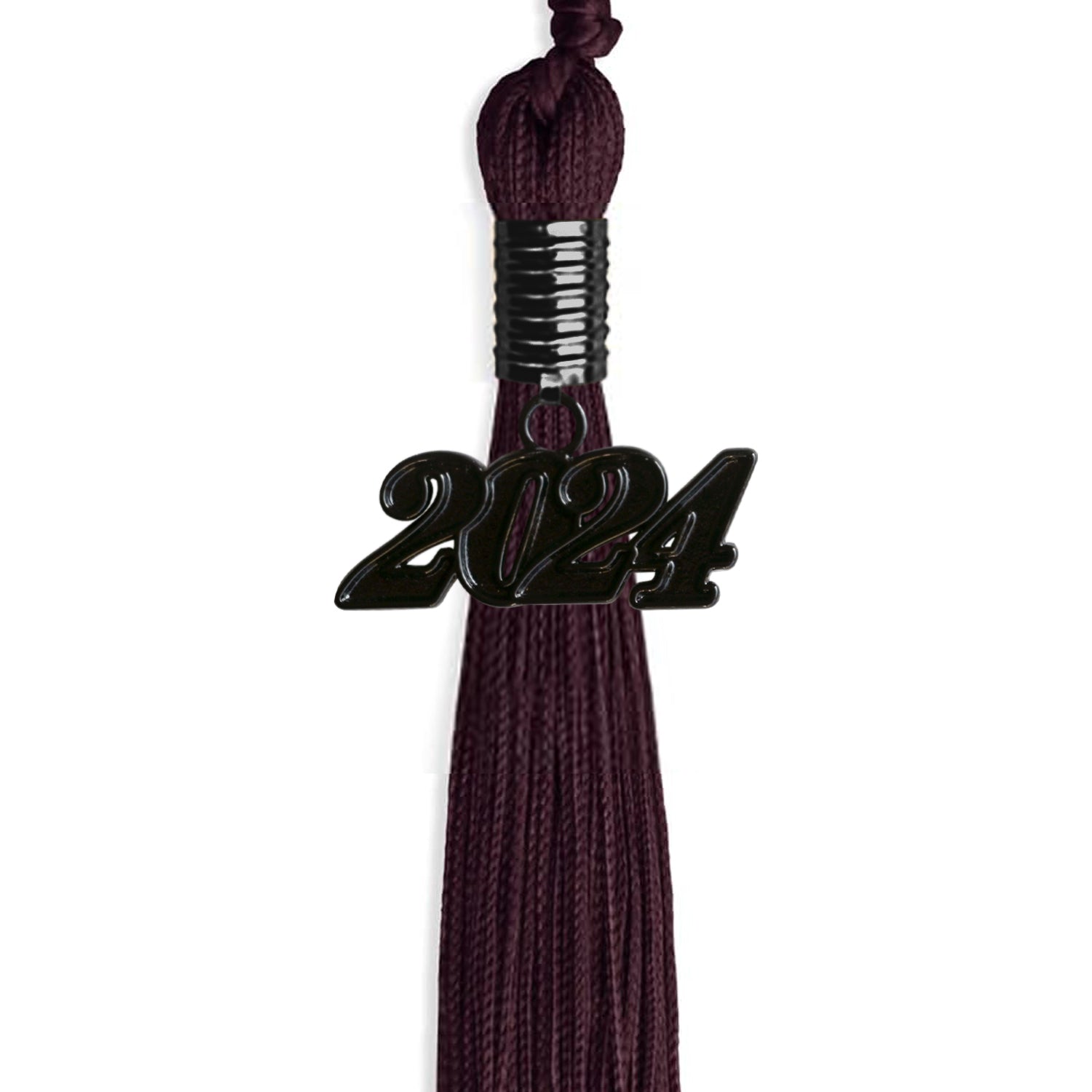 Maroon Graduation Tassel with Black Date Drop - Endea Graduation