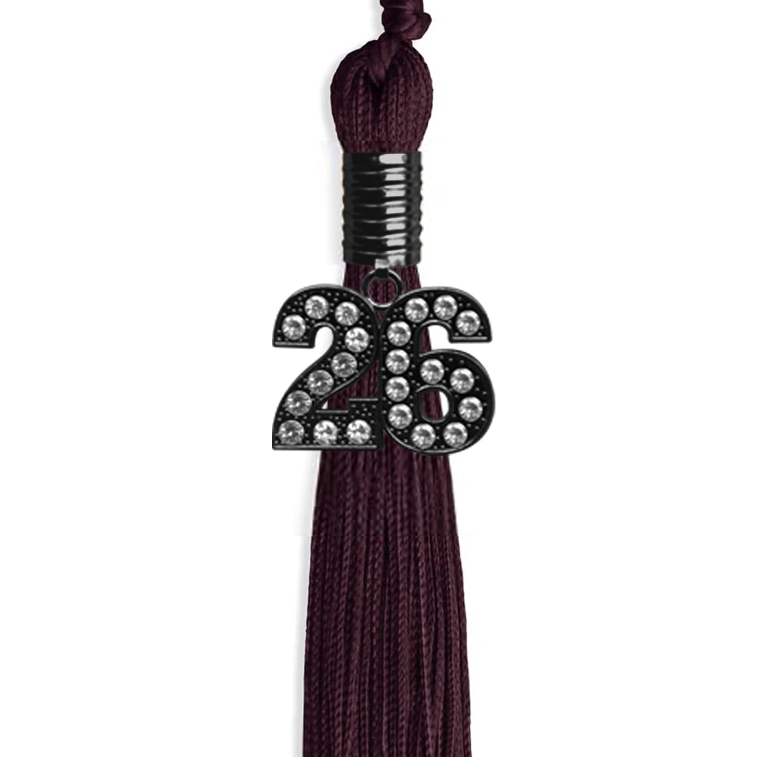 Maroon Graduation Tassel with Black Date Drop - Endea Graduation