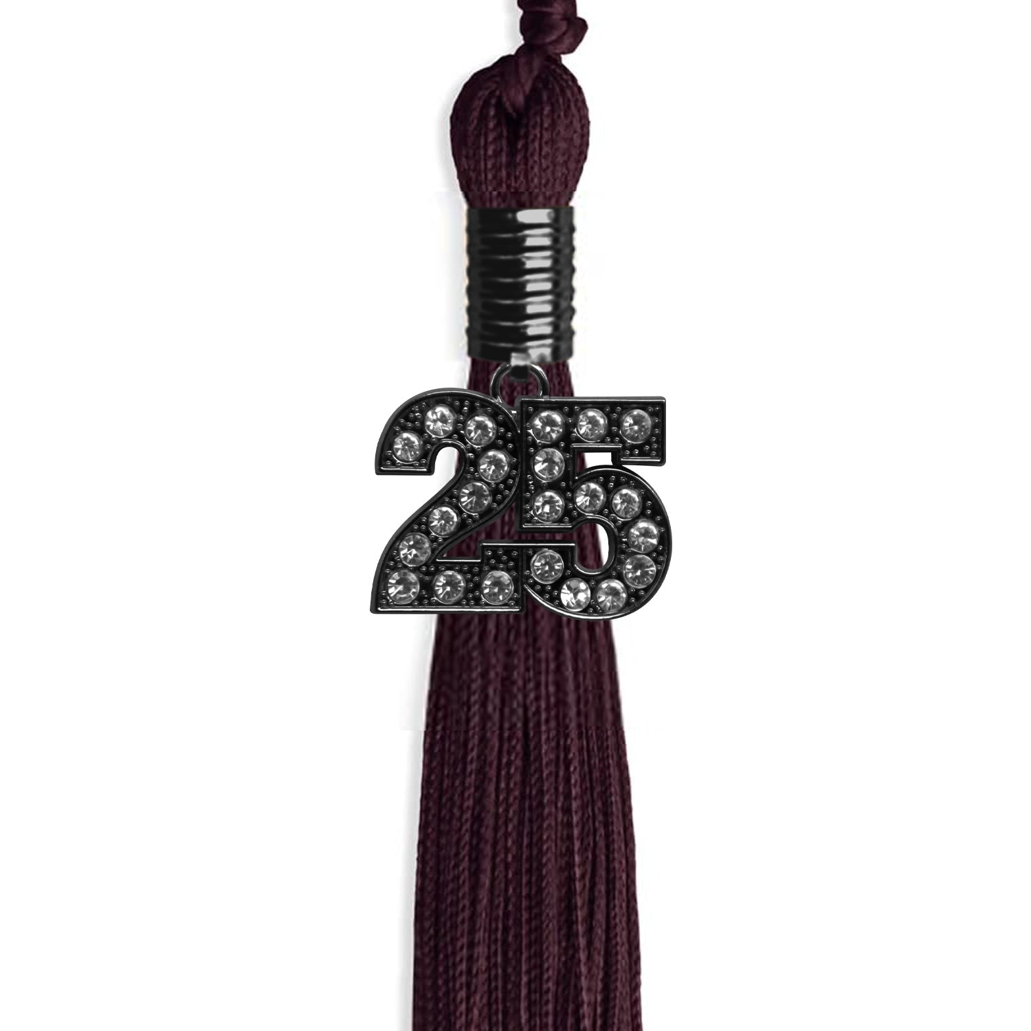 Maroon Graduation Tassel with Black Date Drop - Endea Graduation