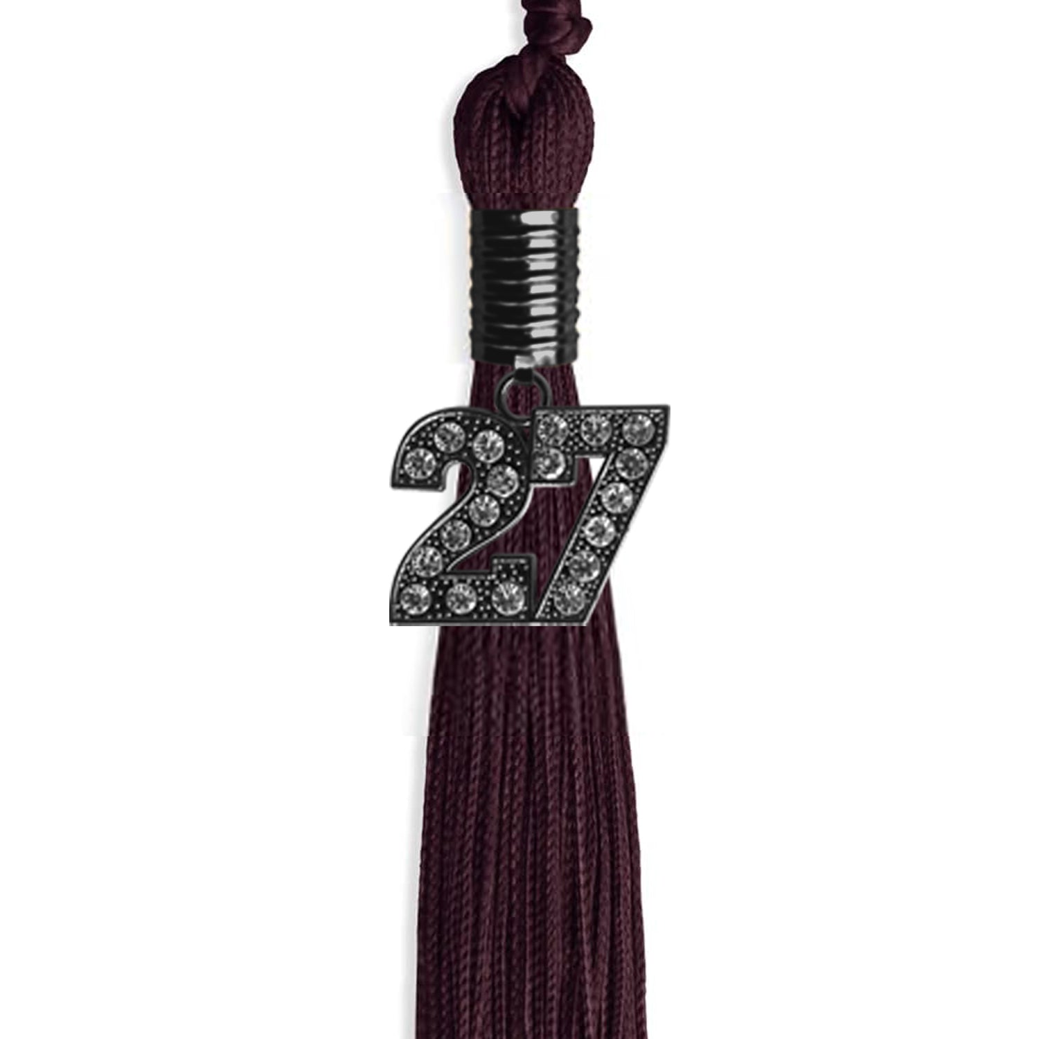 Maroon Graduation Tassel with Black Date Drop - Endea Graduation