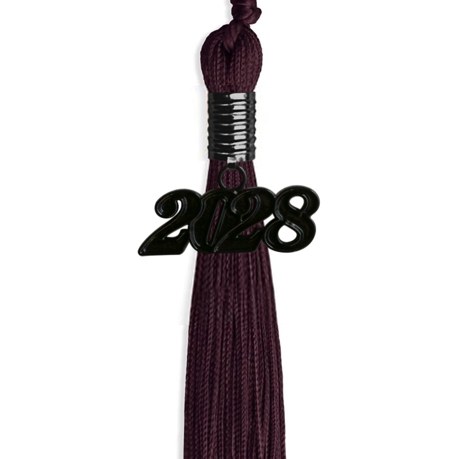 Maroon Graduation Tassel with Black Date Drop - Endea Graduation