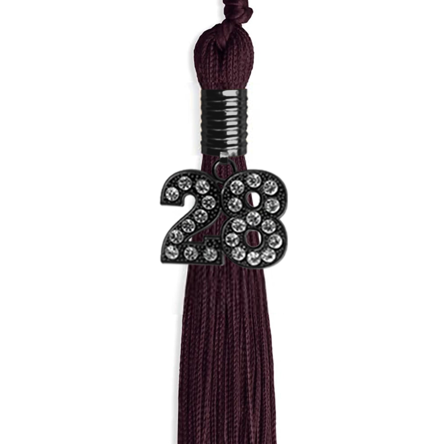 Maroon Graduation Tassel with Black Date Drop - Endea Graduation
