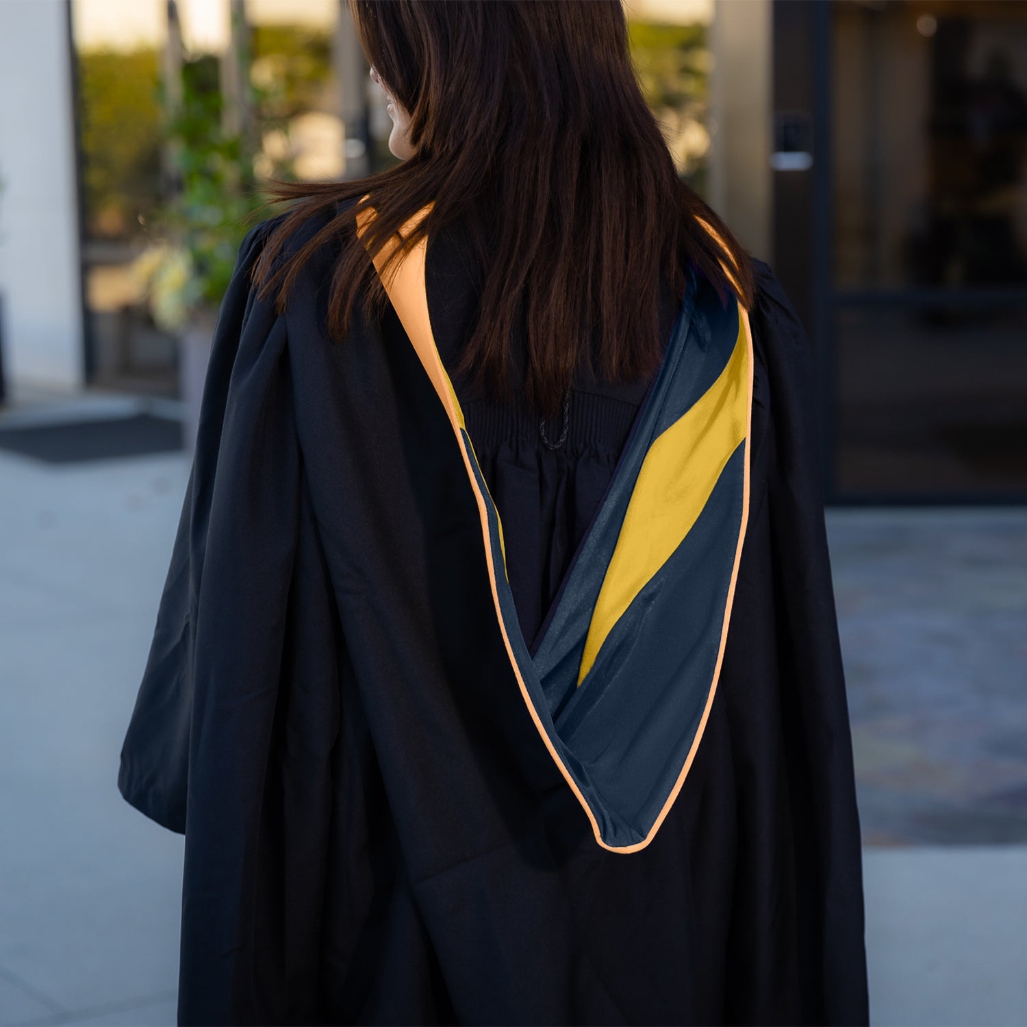 Masters Hood For Nursing - Apricot/Navy Blue/Gold - Endea Graduation