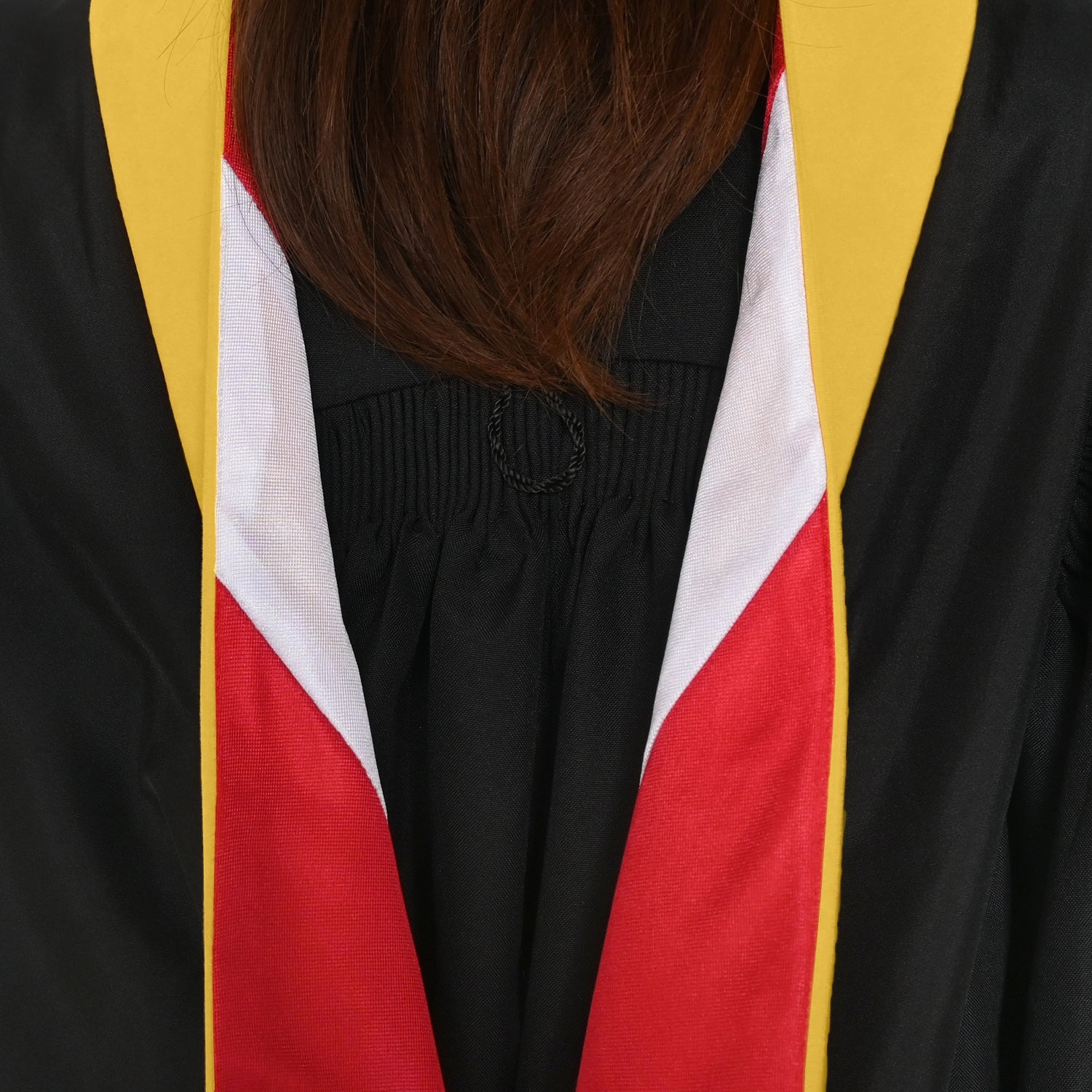 Masters Hood For Science, Mathematics, Political Science - Gold/Red/White - Endea Graduation