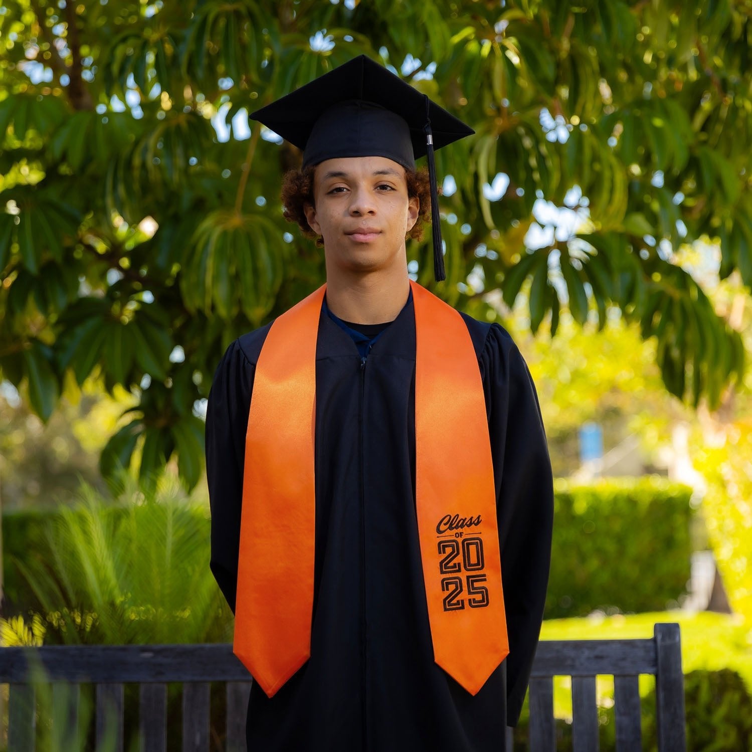 Orange Class of 2025 Graduation Stole/Sash with Classic Tips - Endea Graduation