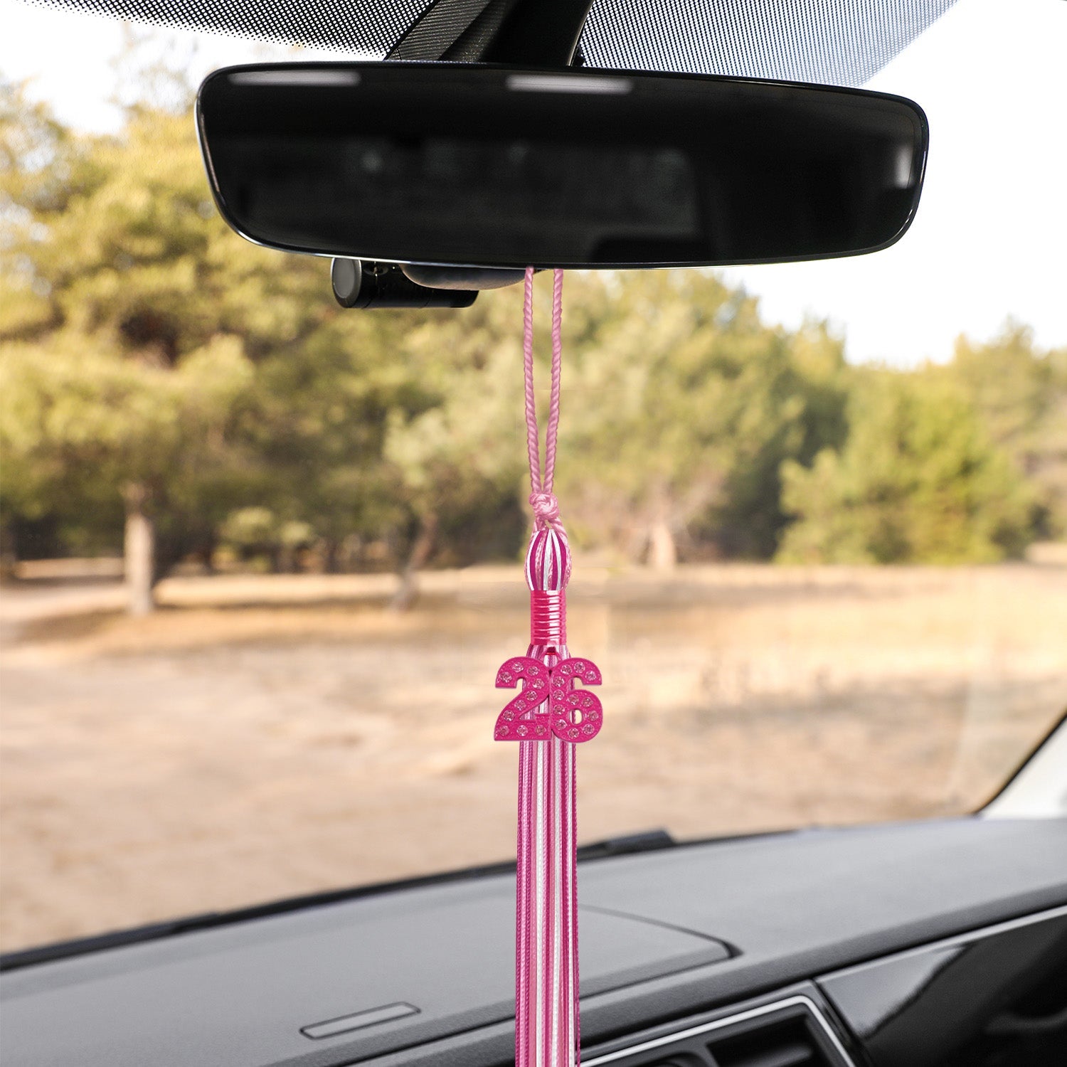 Pink/Hot Pink/White Mixed Color Graduation Tassel with Pink Date Drop - Endea Graduation