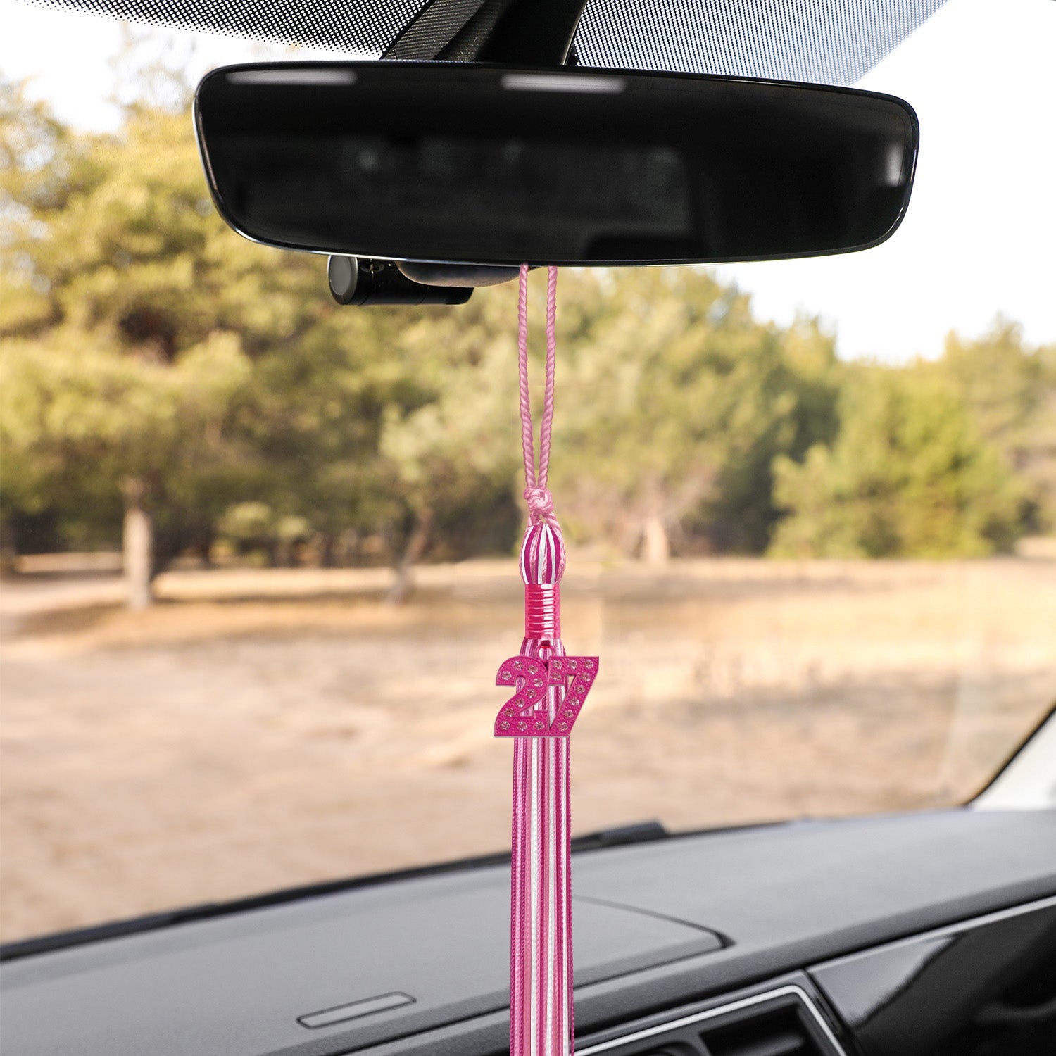 Pink/Hot Pink/White Mixed Color Graduation Tassel with Pink Date Drop - Endea Graduation