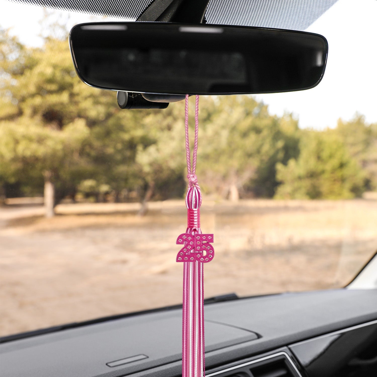 Pink/Hot Pink/White Mixed Color Graduation Tassel with Pink Date Drop - Endea Graduation