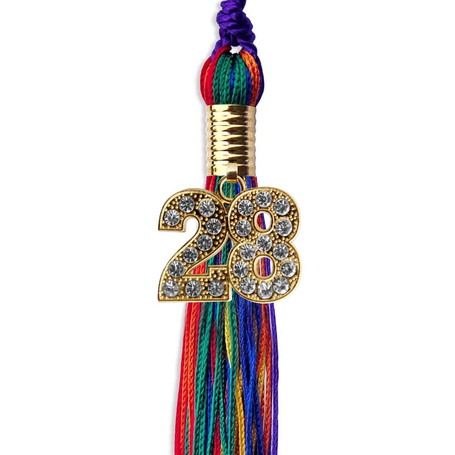 Rainbow Graduation Tassel with Gold Date Drop - Endea Graduation