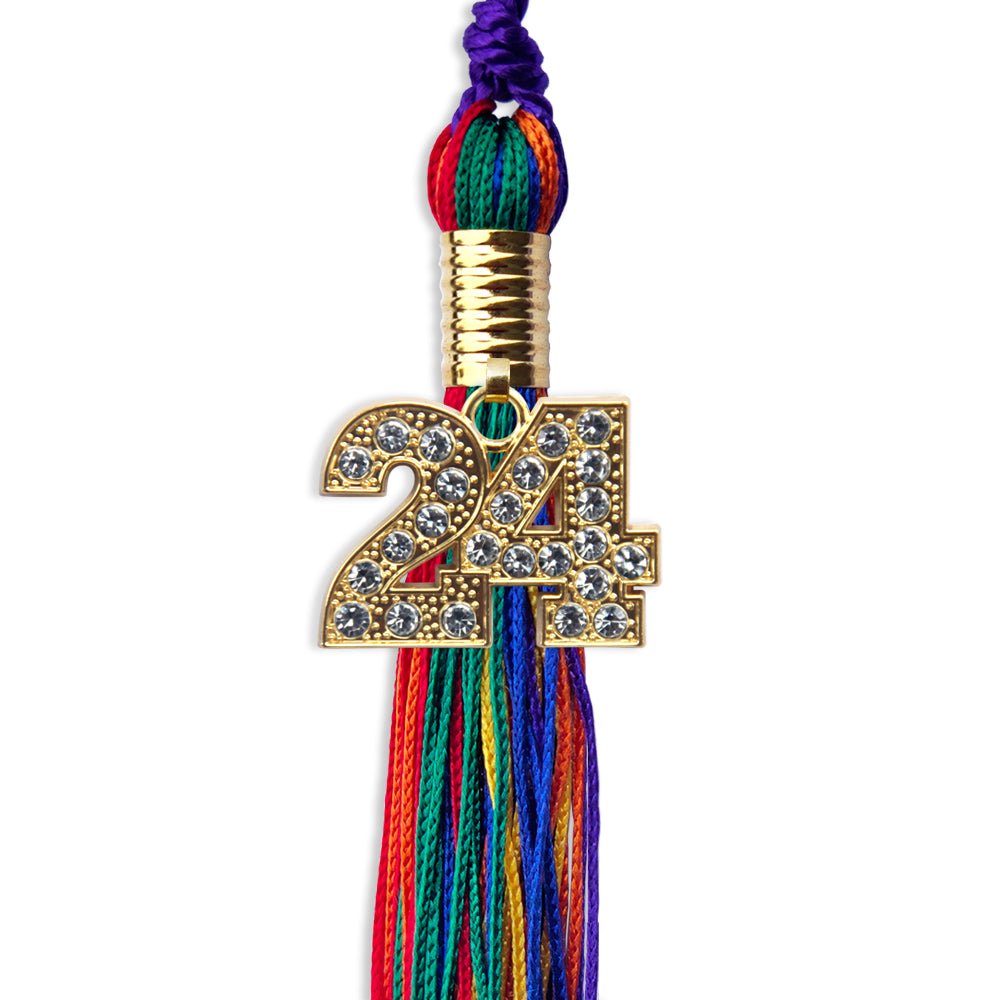 Rainbow Graduation Tassel with Gold Date Drop - Endea Graduation