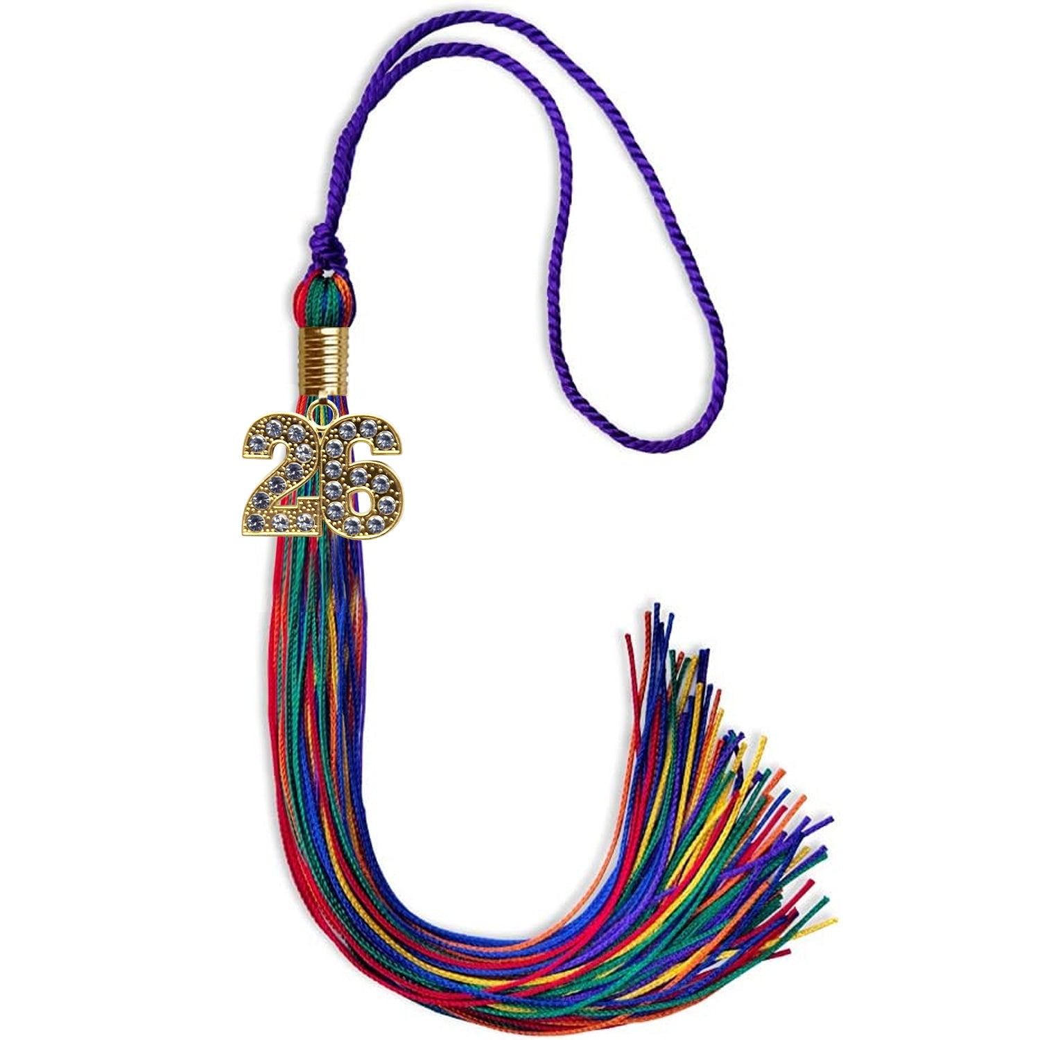 Rainbow Graduation Tassel with Gold Date Drop - Endea Graduation