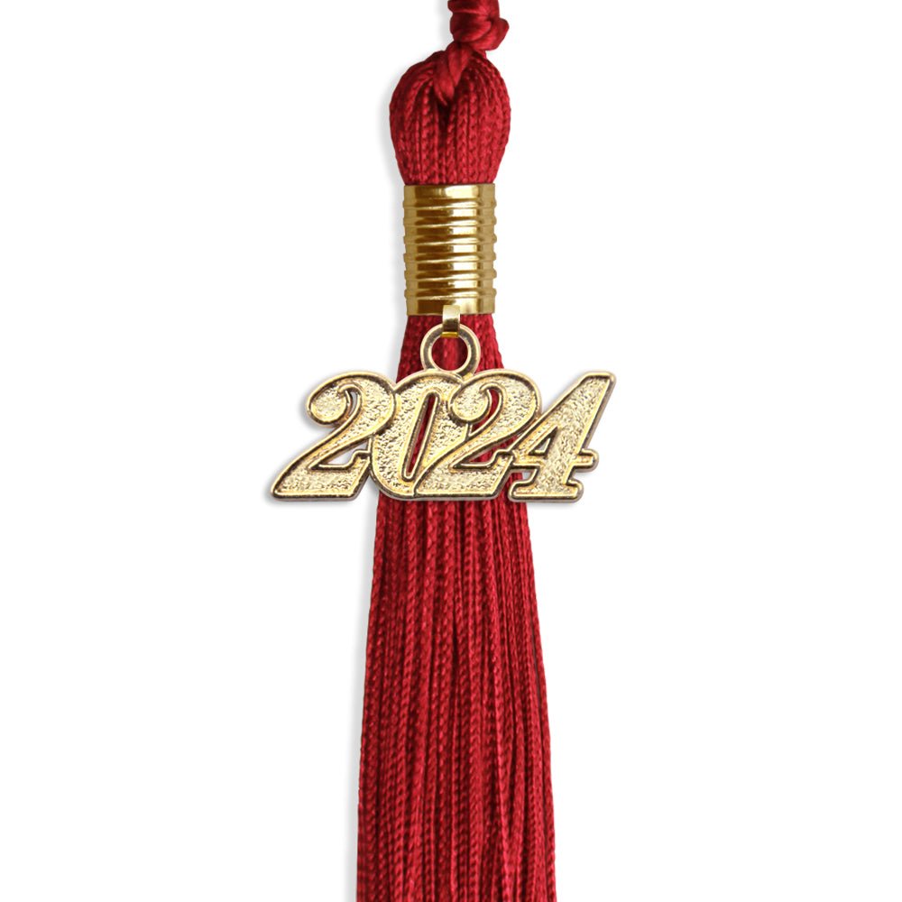 Red Graduation Tassel with Gold Date Drop - Endea Graduation