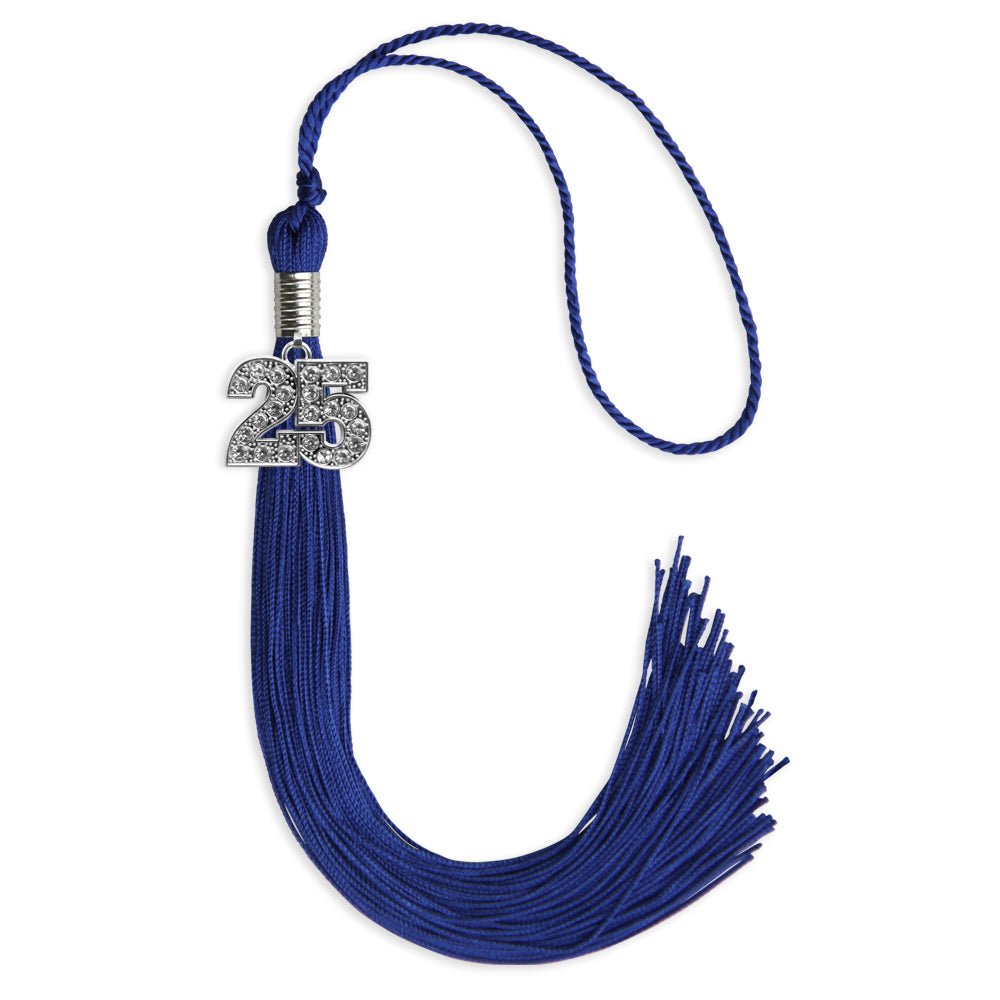 Royal Blue Graduation Tassel with Silver Date Drop - Endea Graduation