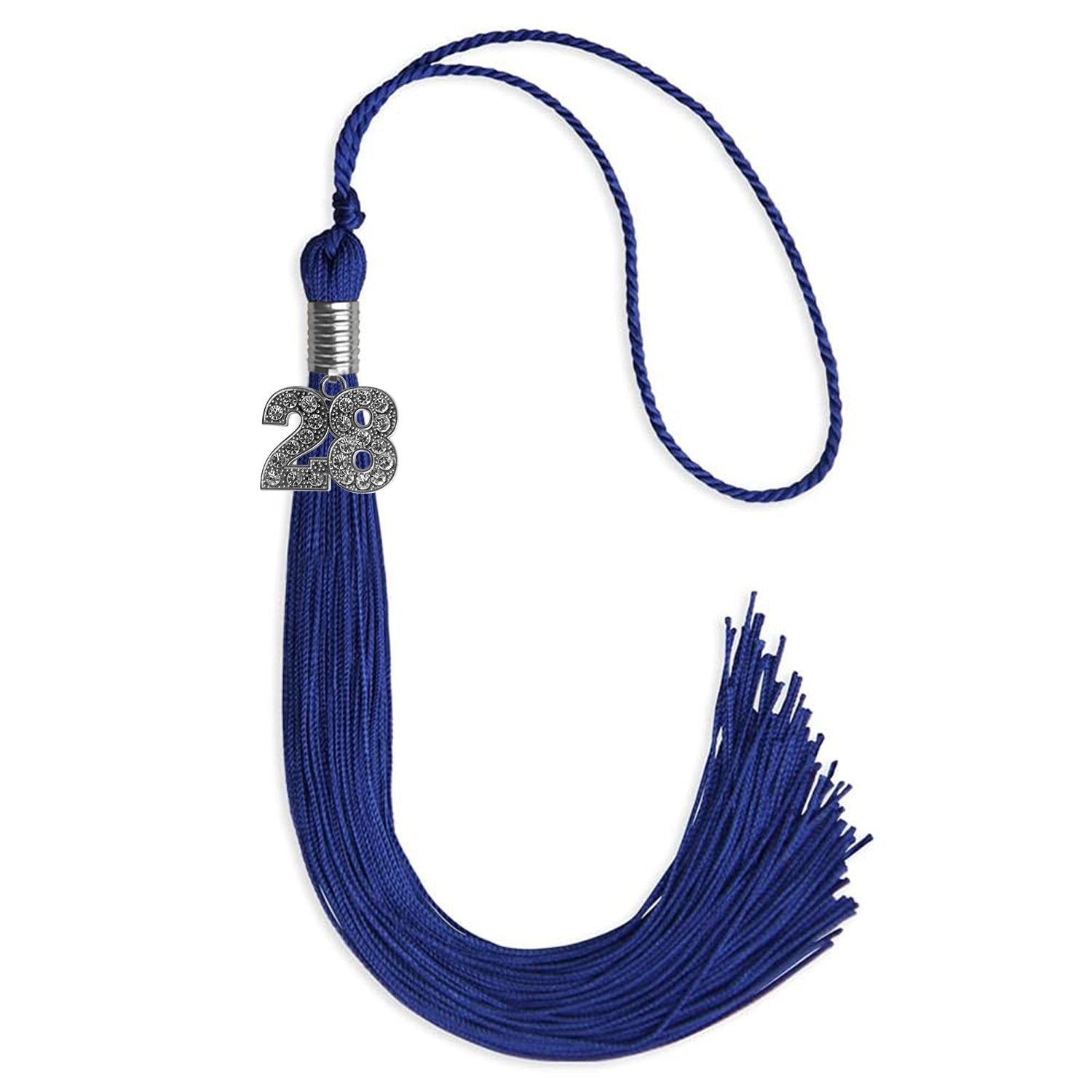 Royal Blue Graduation Tassel with Silver Date Drop - Endea Graduation