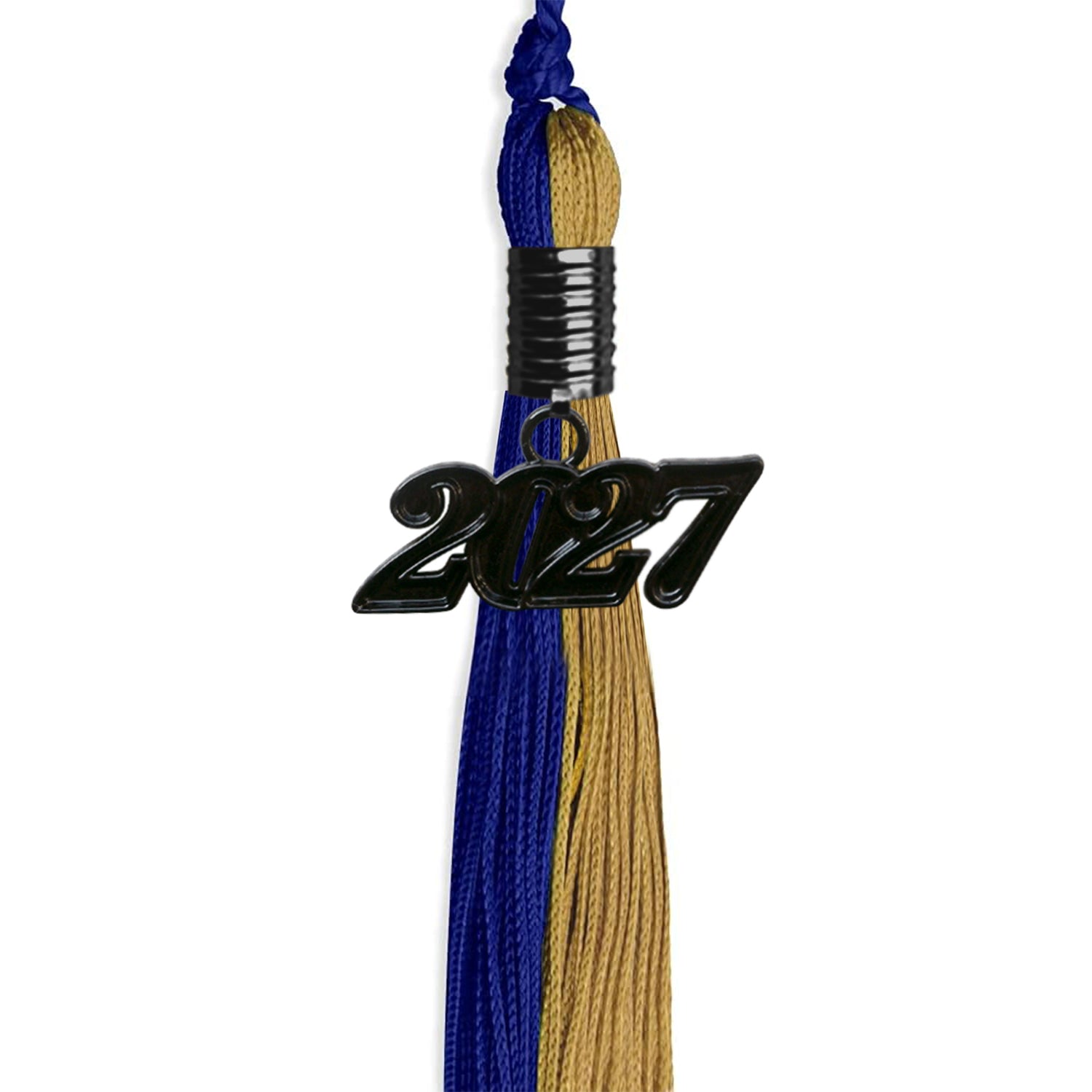 Royal Blue/Antique Gold Graduation Tassel with Black Date Drop - Endea Graduation