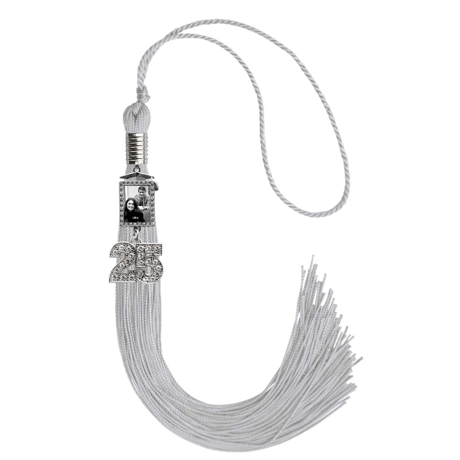 Silver Tassel with Photo Frame Charm and Bling Charm - Endea Graduation