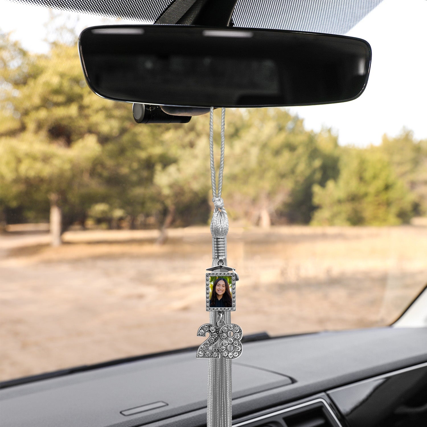 Silver Tassel with Photo Frame Charm and Bling Charm - Endea Graduation