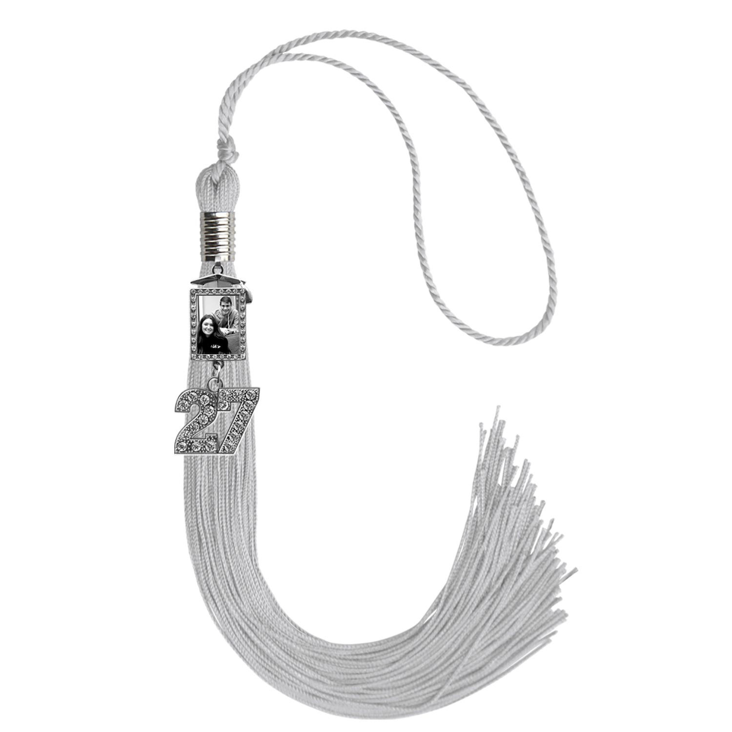 Silver Tassel with Photo Frame Charm and Bling Charm - Endea Graduation
