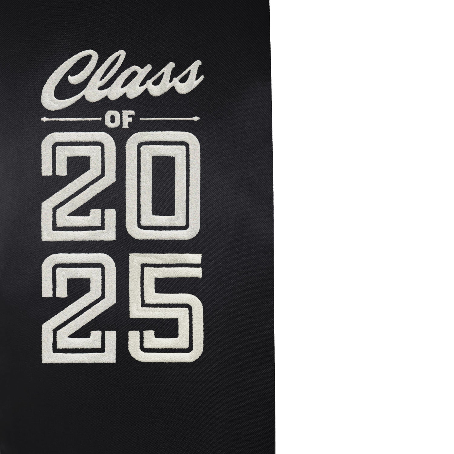 Black Class of 2025 Graduation Stole/Sash With Classic Tips - Endea Graduation