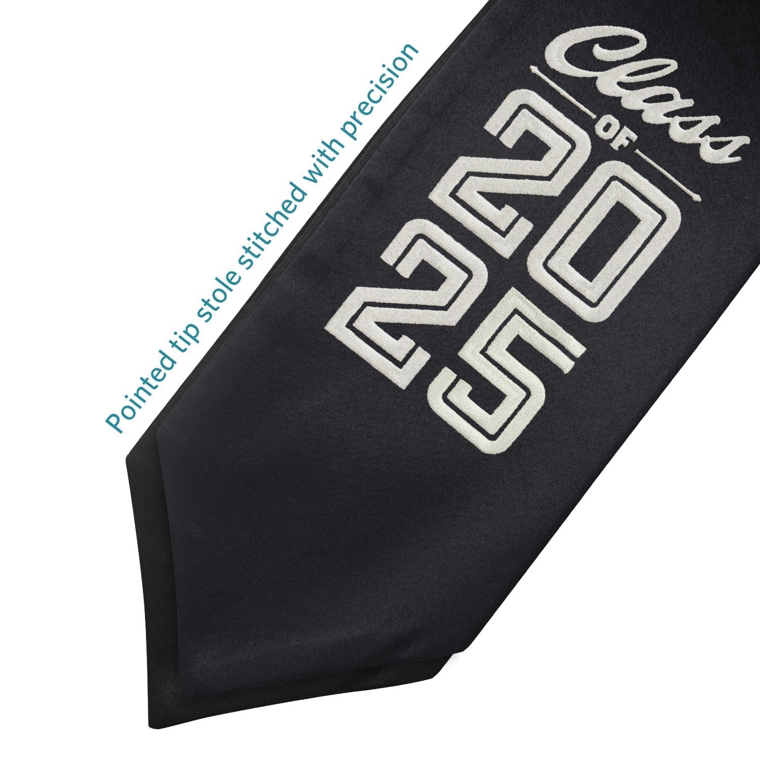 Black Class of 2025 Graduation Stole/Sash With Classic Tips - Endea Graduation