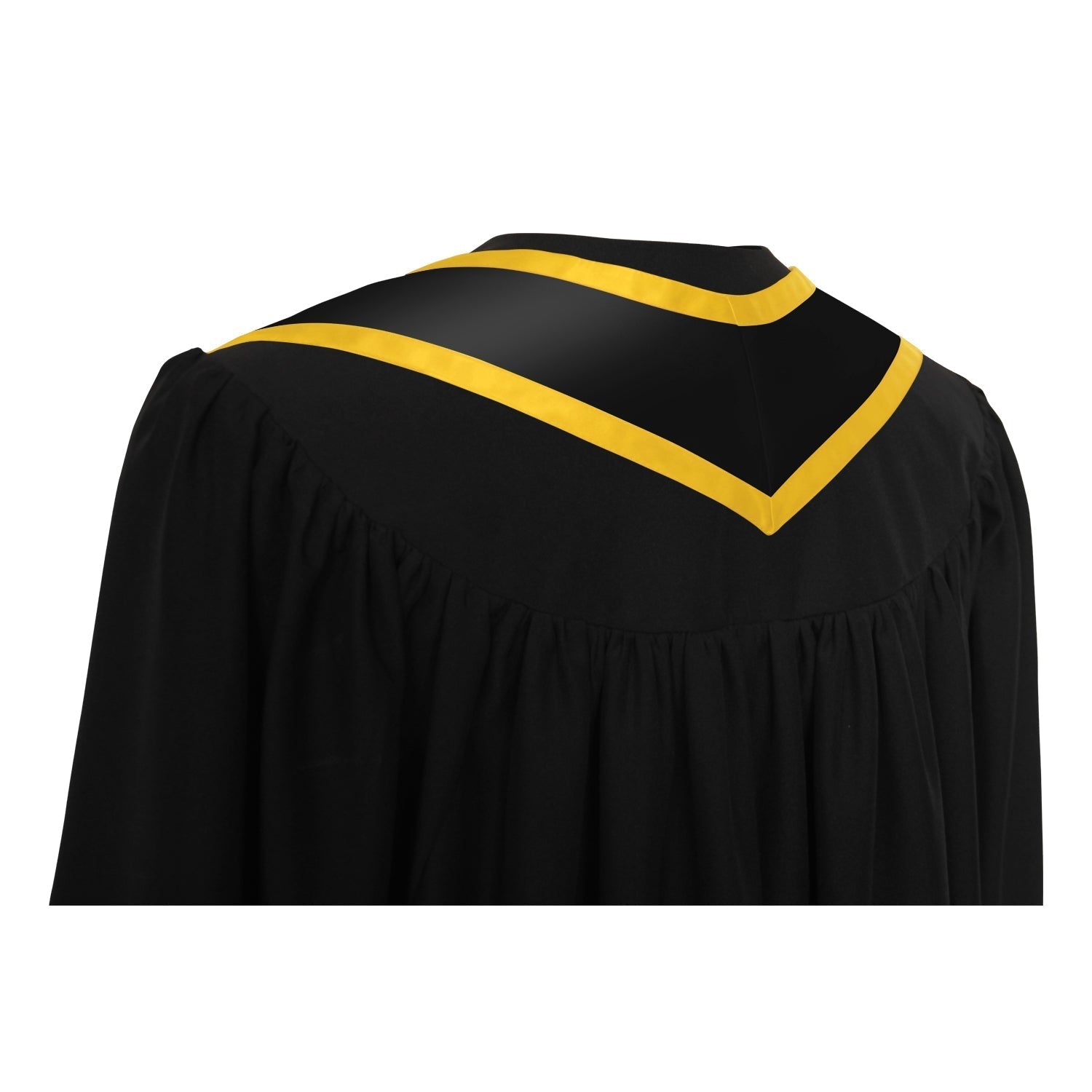 Black/Gold Plain Graduation Stole With Trim Color & Classic End - Endea Graduation