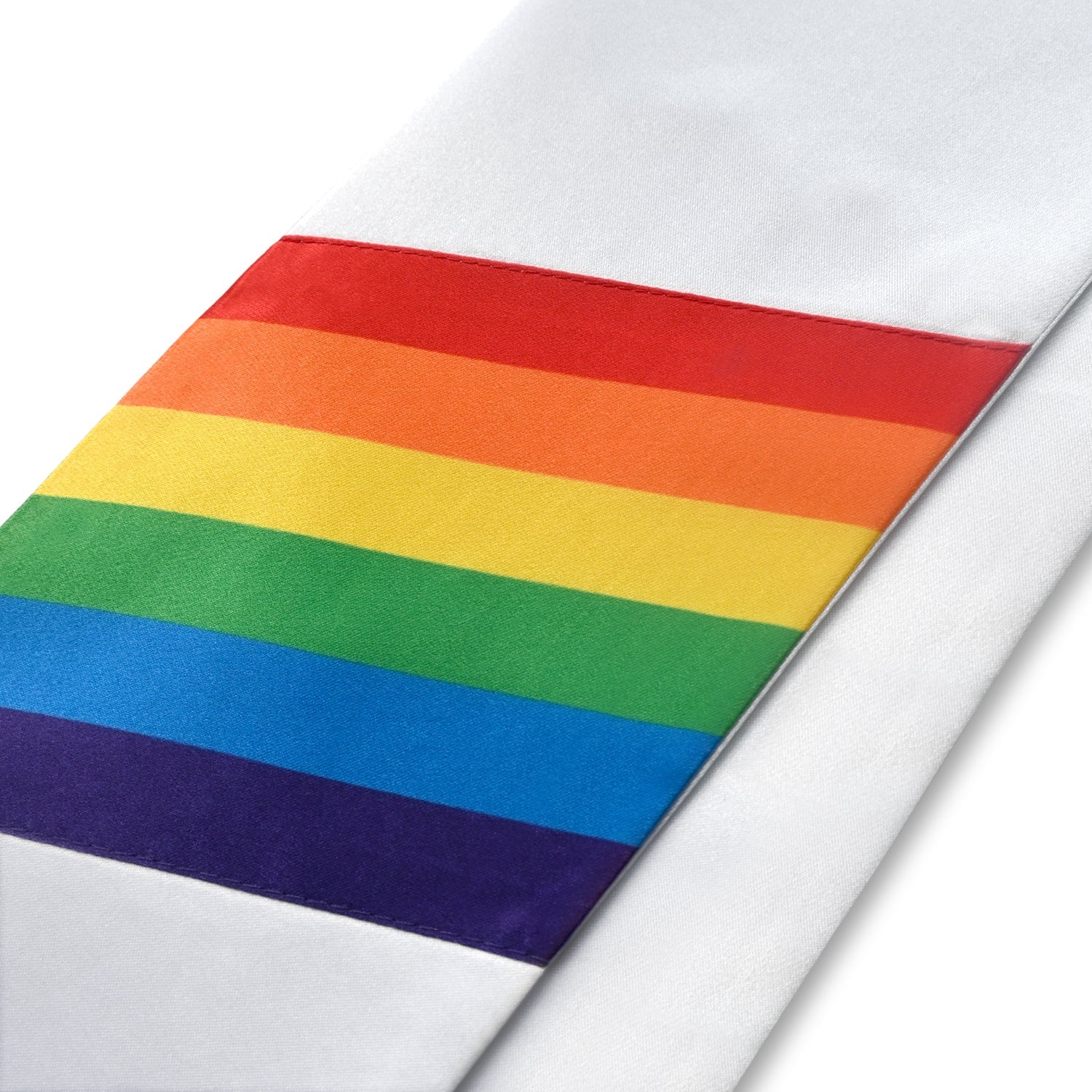 Endea Graduation Rainbow LGBTQ+ Gay Pride Stole White - Endea Graduation