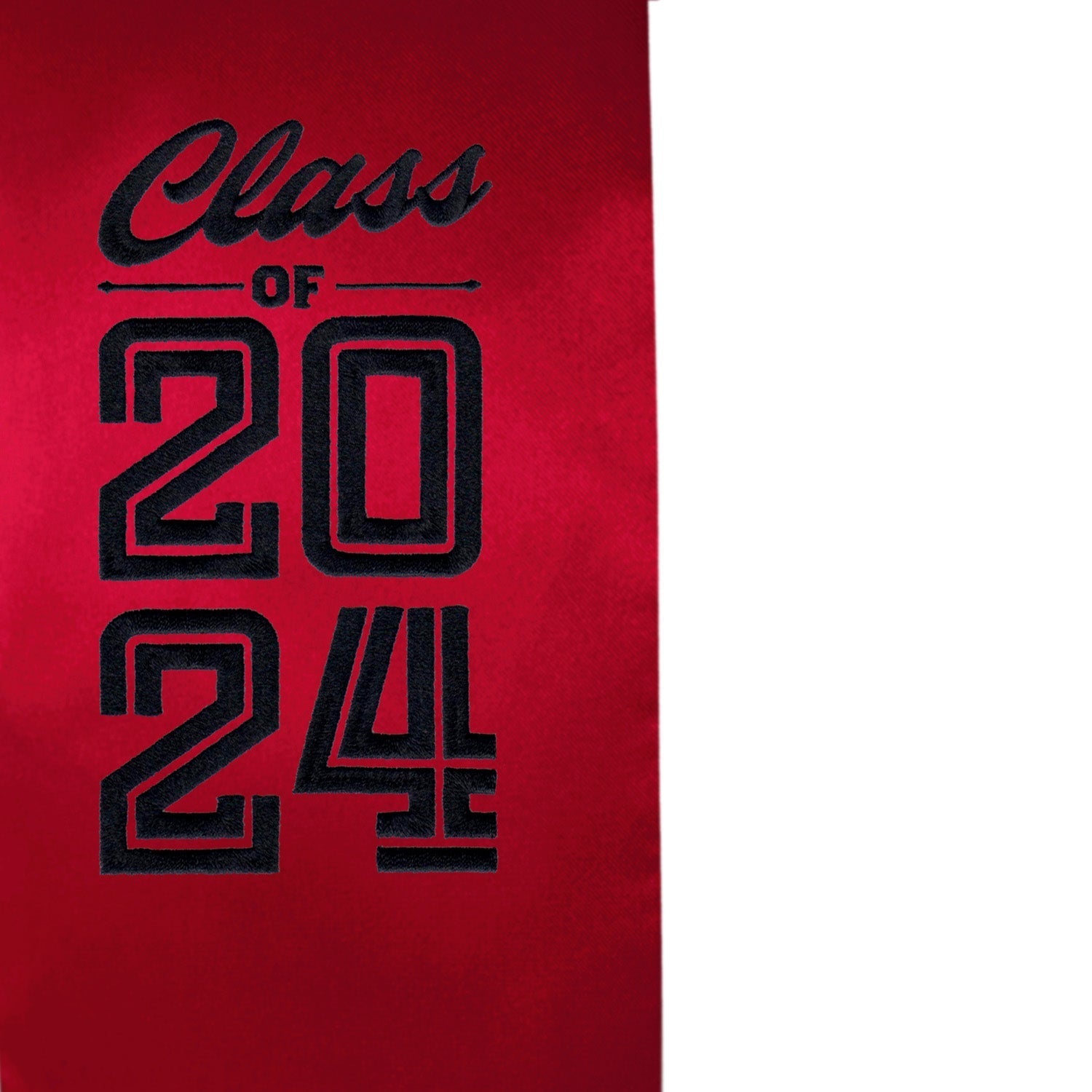 Endea Graduation Stole Class of 2024 With Classic Tips - Unisex Adult - 62" Long - Graduation Sash Red - Endea Graduation
