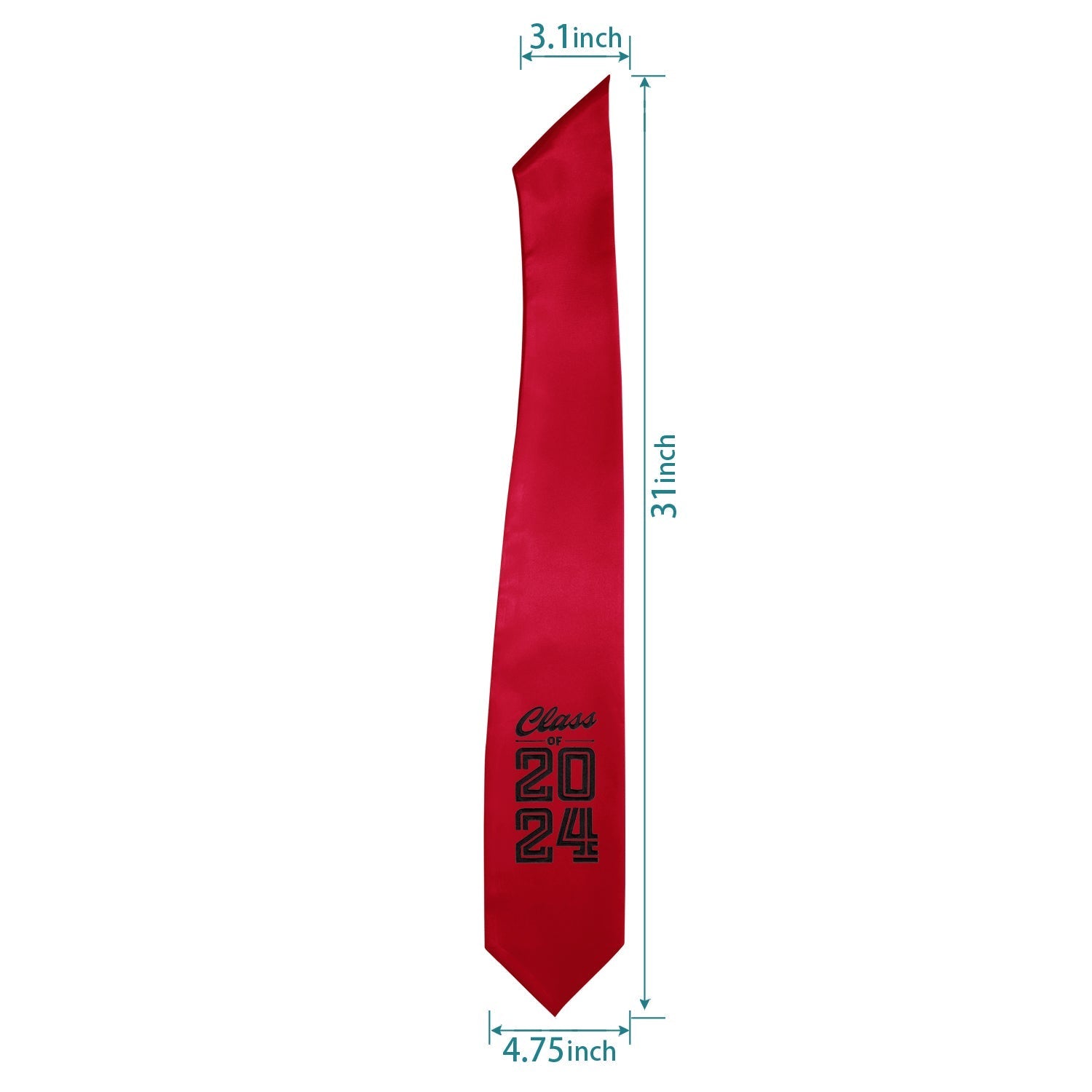 Endea Graduation Stole Class of 2024 With Classic Tips - Unisex Adult - 62" Long - Graduation Sash Red - Endea Graduation