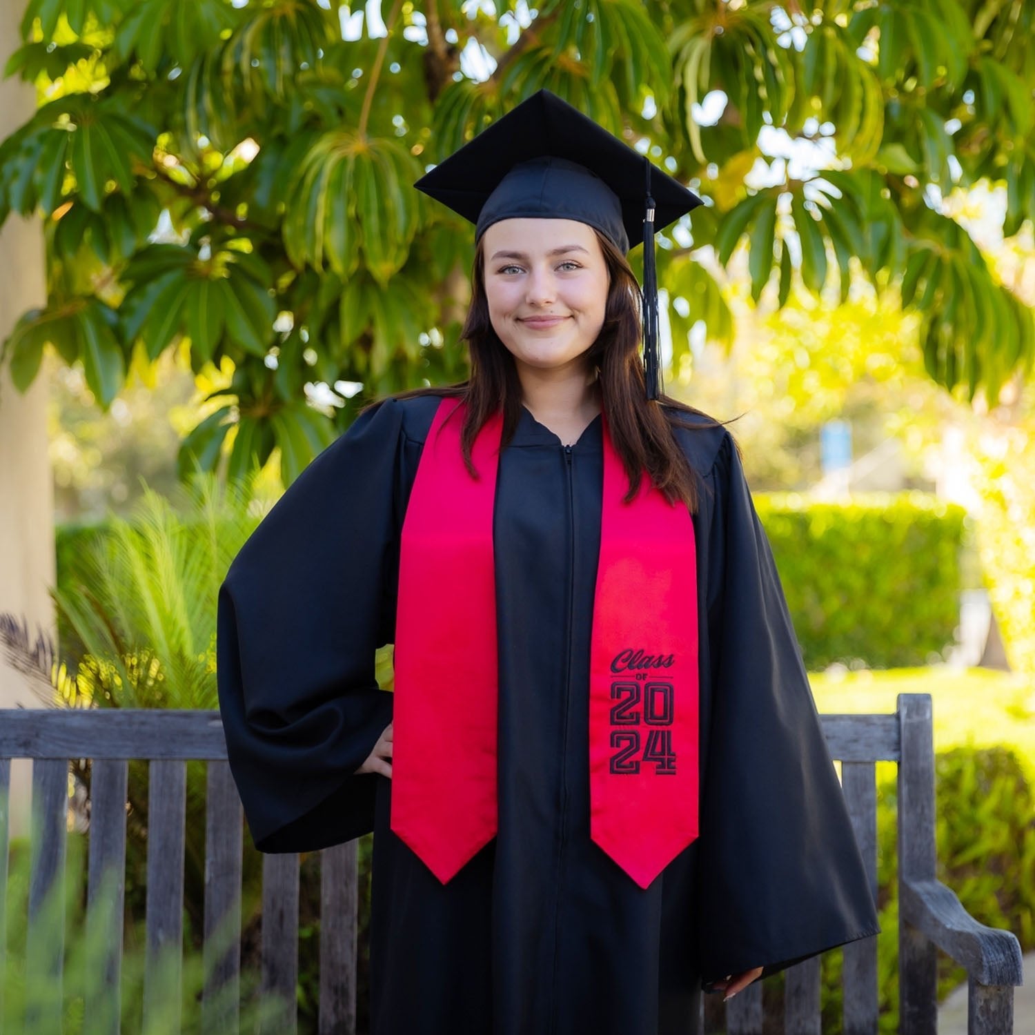 Endea Graduation Stole Class of 2024 With Classic Tips - Unisex Adult - 62" Long - Graduation Sash Red - Endea Graduation