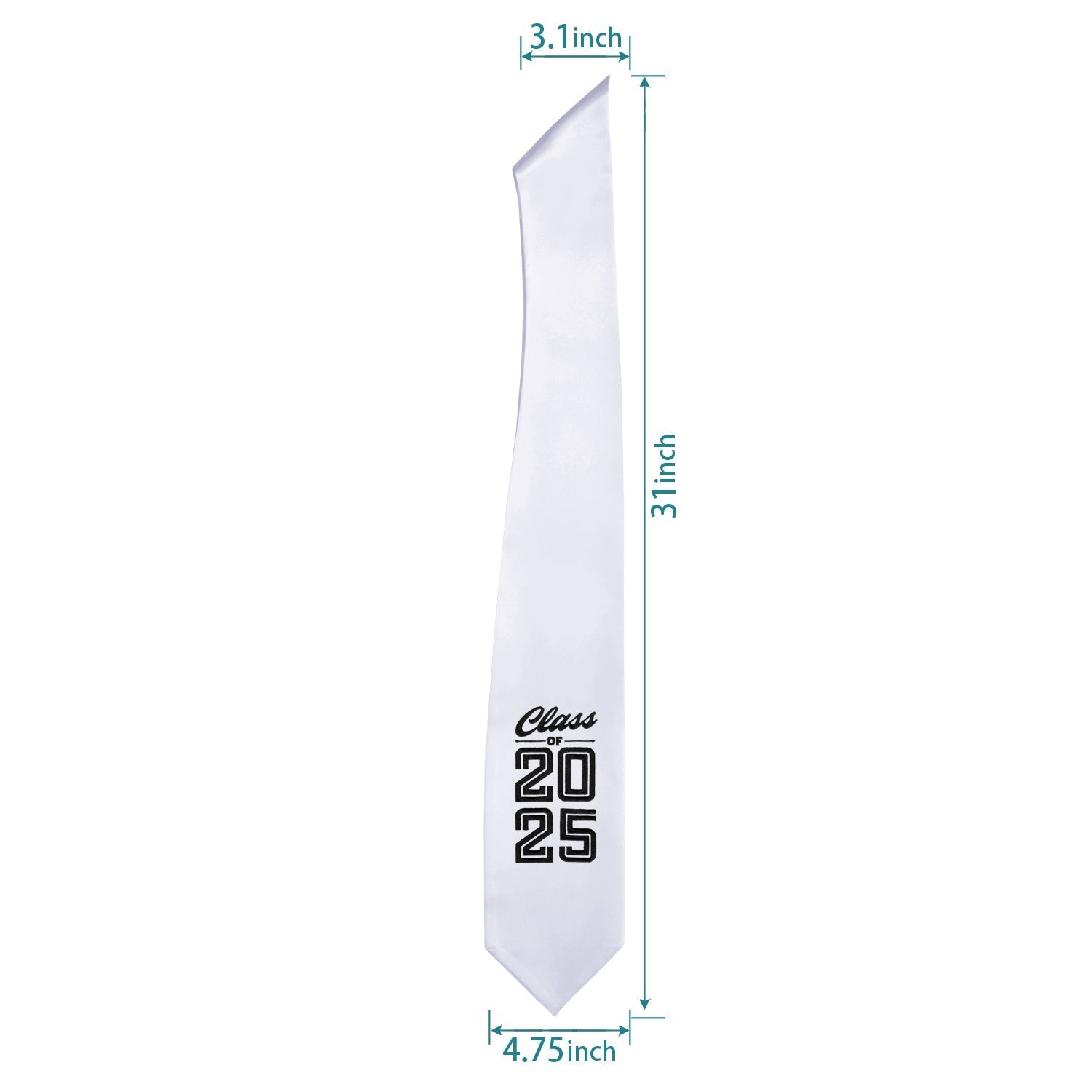 Endea Graduation Stole Class of 2025 With Classic Tips - Unisex Adult - 62" Long - Graduation Sash White - Endea Graduation