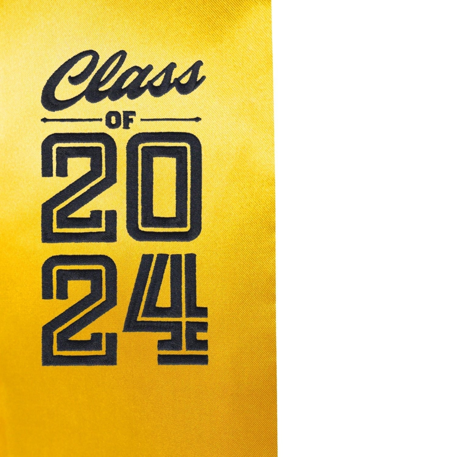 Gold Class of 2024 Graduation Stole/Sash With Classic Tips - Endea Graduation