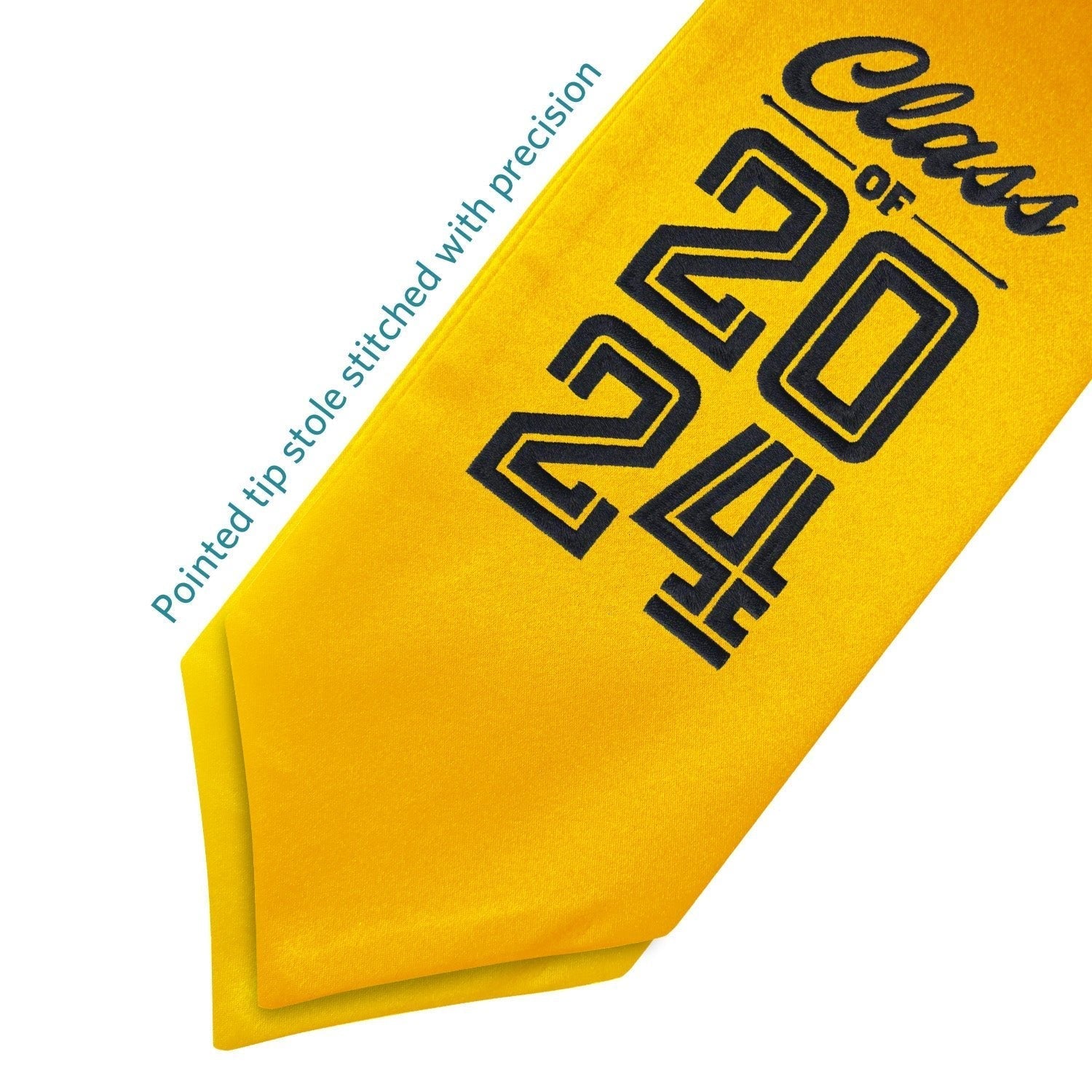 Gold Class of 2024 Graduation Stole/Sash With Classic Tips - Endea Graduation