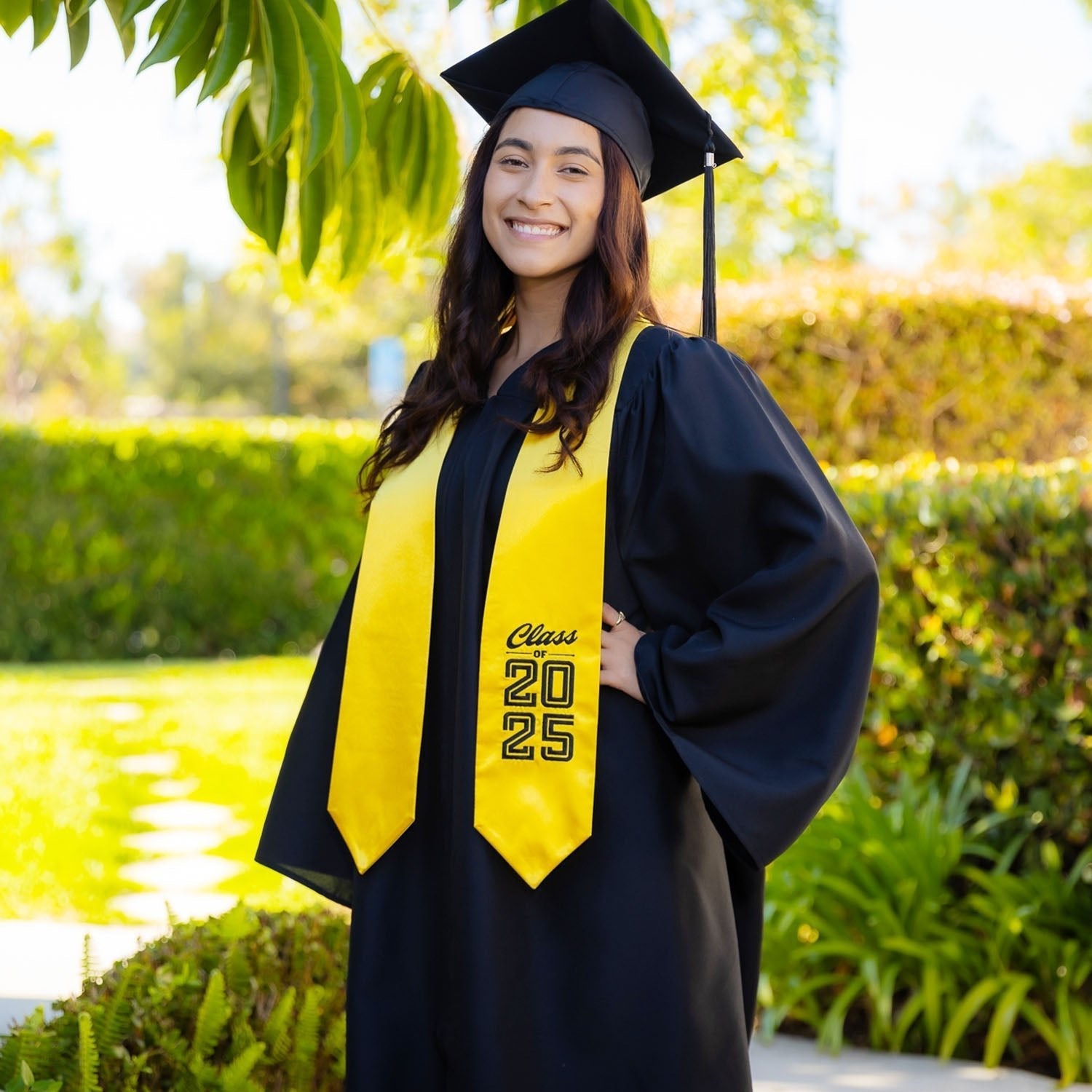 Gold Class of 2025 Graduation Stole/Sash With Classic Tips - Endea Graduation