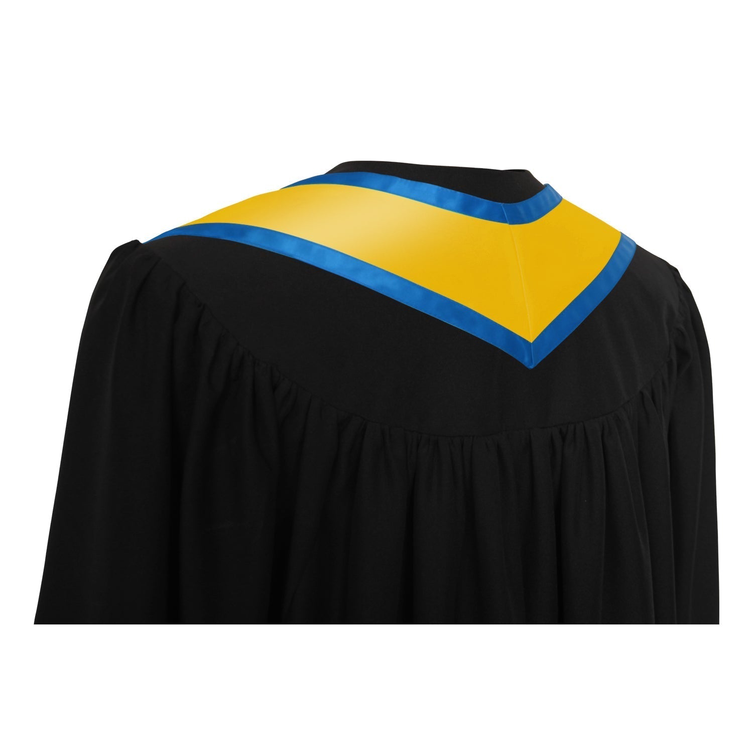Gold/Royal Blue Plain Graduation Stole With Trim Color & Classic End - Endea Graduation