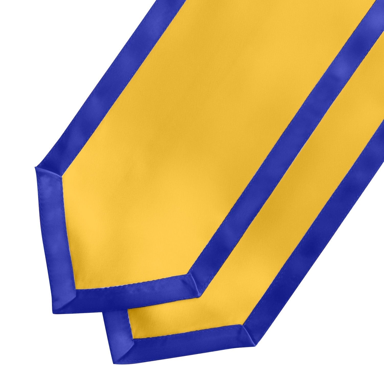 Gold/Royal Blue Plain Graduation Stole With Trim Color & Classic End - Endea Graduation
