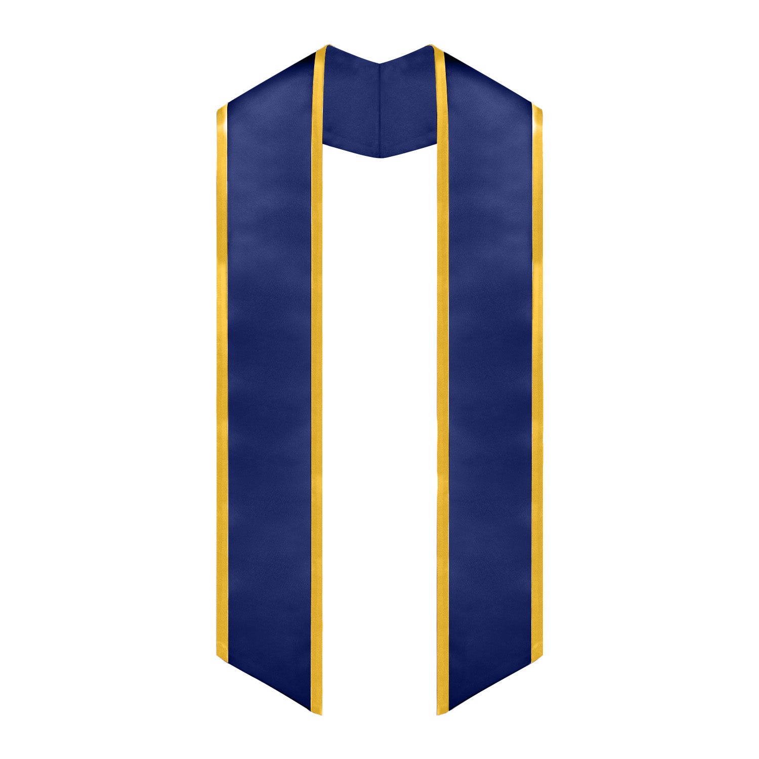 GradClassical Plain Graduation Stole Angled End With Trim Unisex Adult 72", White+royal Blue, 72
