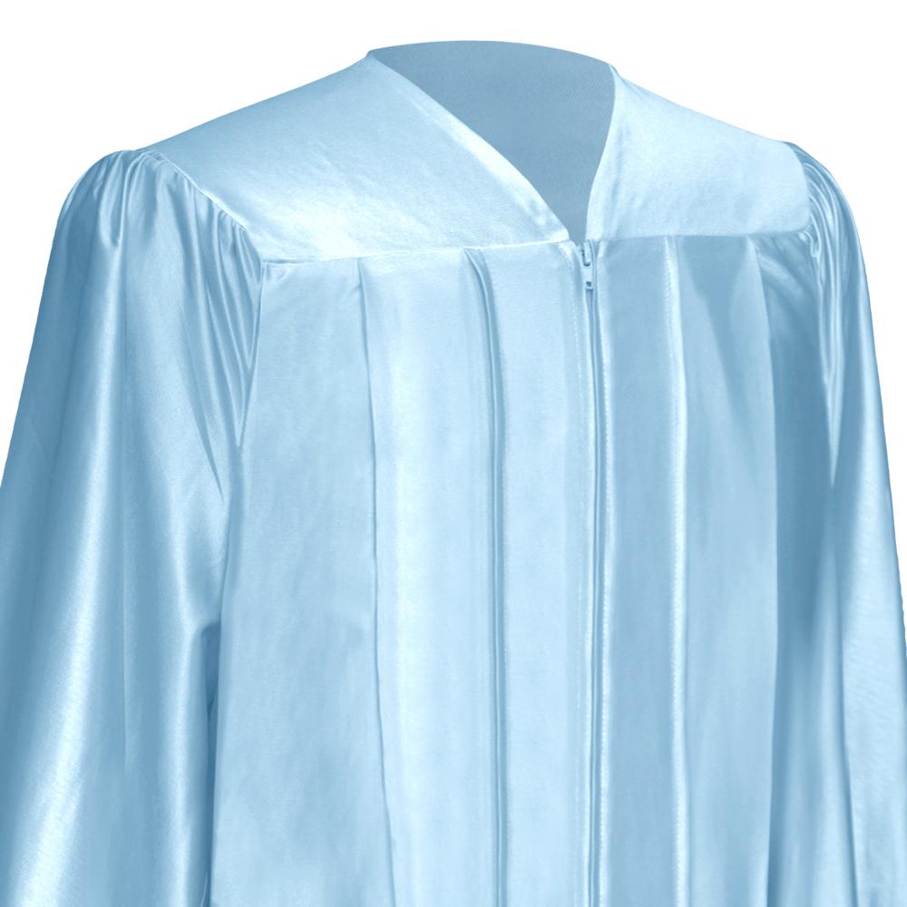 Shiny Light Blue Graduation Gown & Cap - Endea Graduation